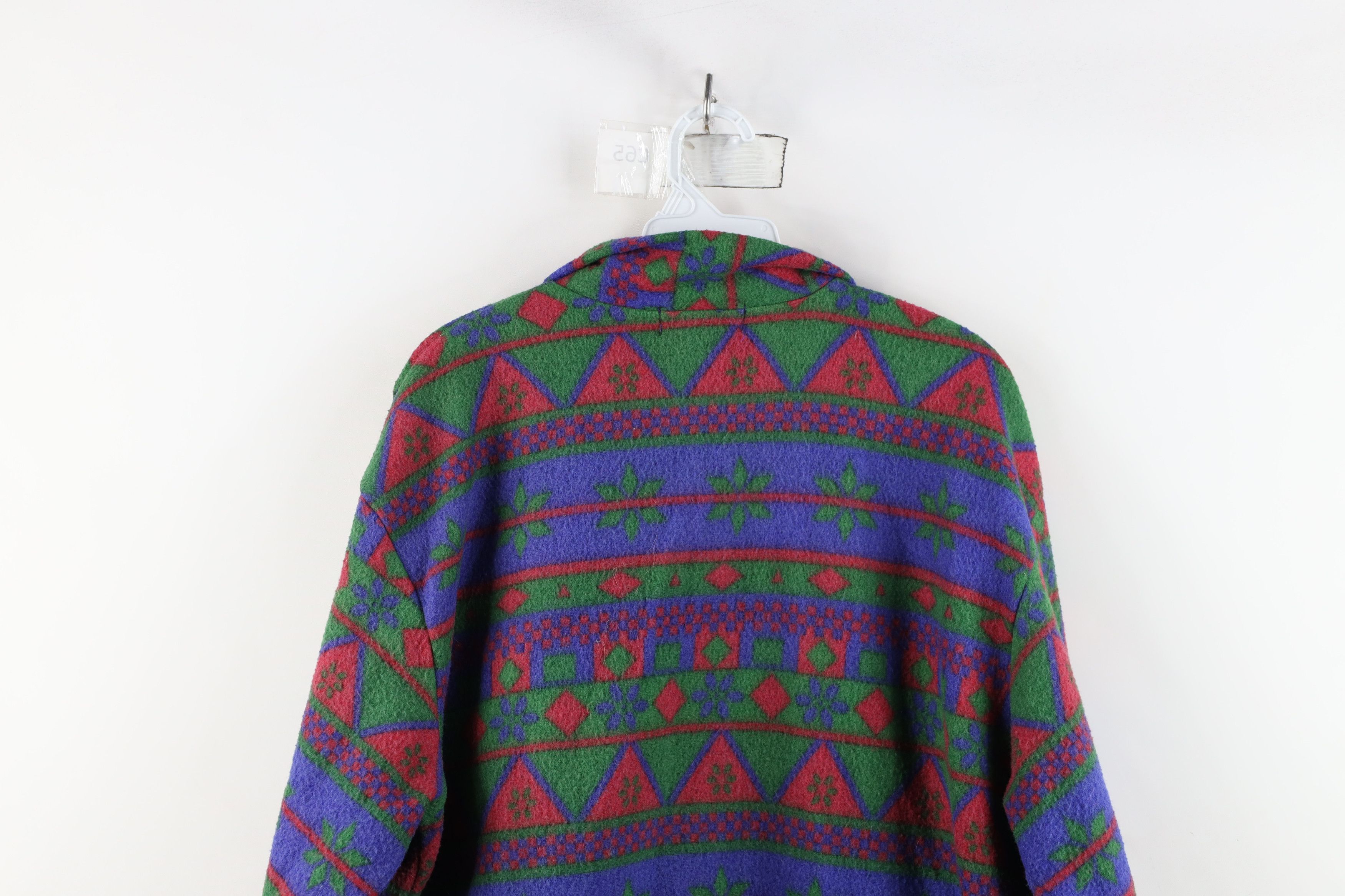 Vintage Vintage 90s Streetwear Snowflake Fair Isle Fleece Sweater Size L / US 10 / IT 46 - 8 Thumbnail