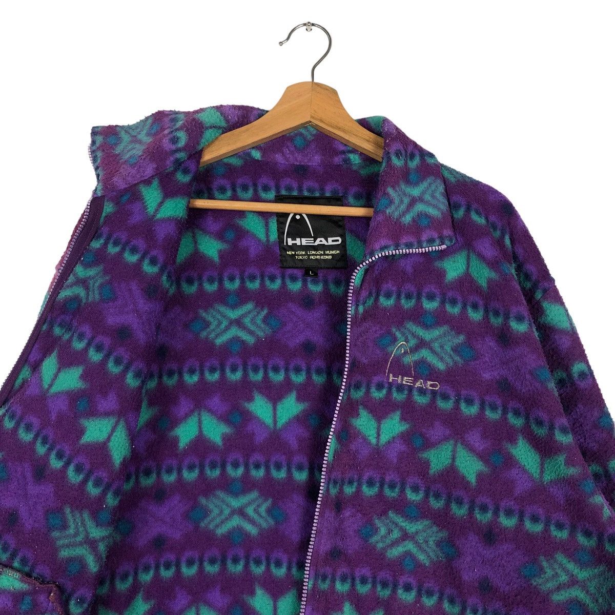 Japanese Brand 🔥90’s Vintage Navajo Aztec Fleece Jacket Head Japan Size US L / EU 52-54 / 3 - 9 Thumbnail