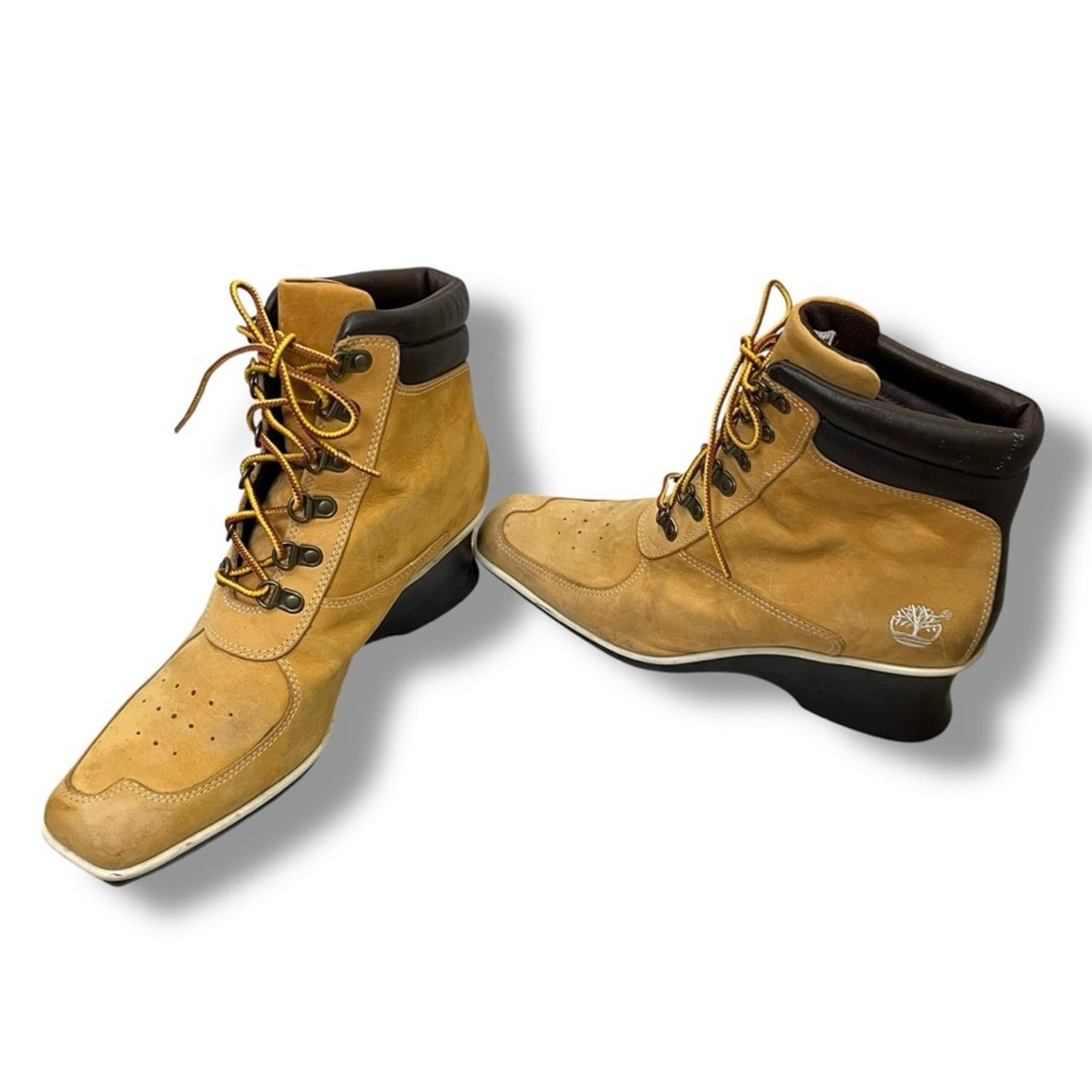 Timberland Timberland VTG Y2K genuine leather square toe wedge boots Size US 8 / IT 38 - 6 Thumbnail