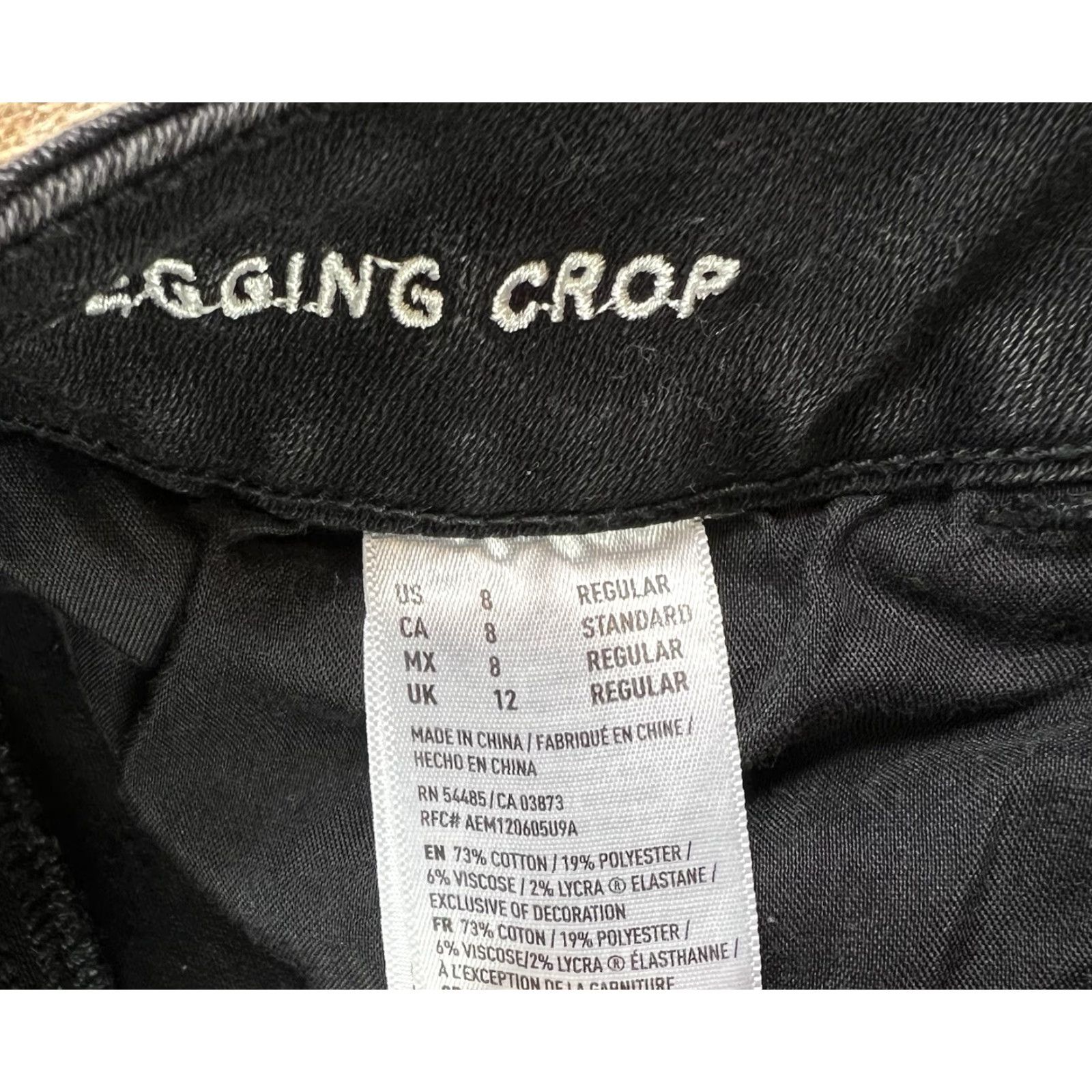American Eagle Outfitters American Eagle Outfitters Jegging Jeans Black Cotton Blend Spandex 8 Womens High Rise 24in Inseam 5-Pocket Distressed Crop Stretch Comfort Baggy? Size 30" / US 8 / IT 44 - 4 Thumbnail