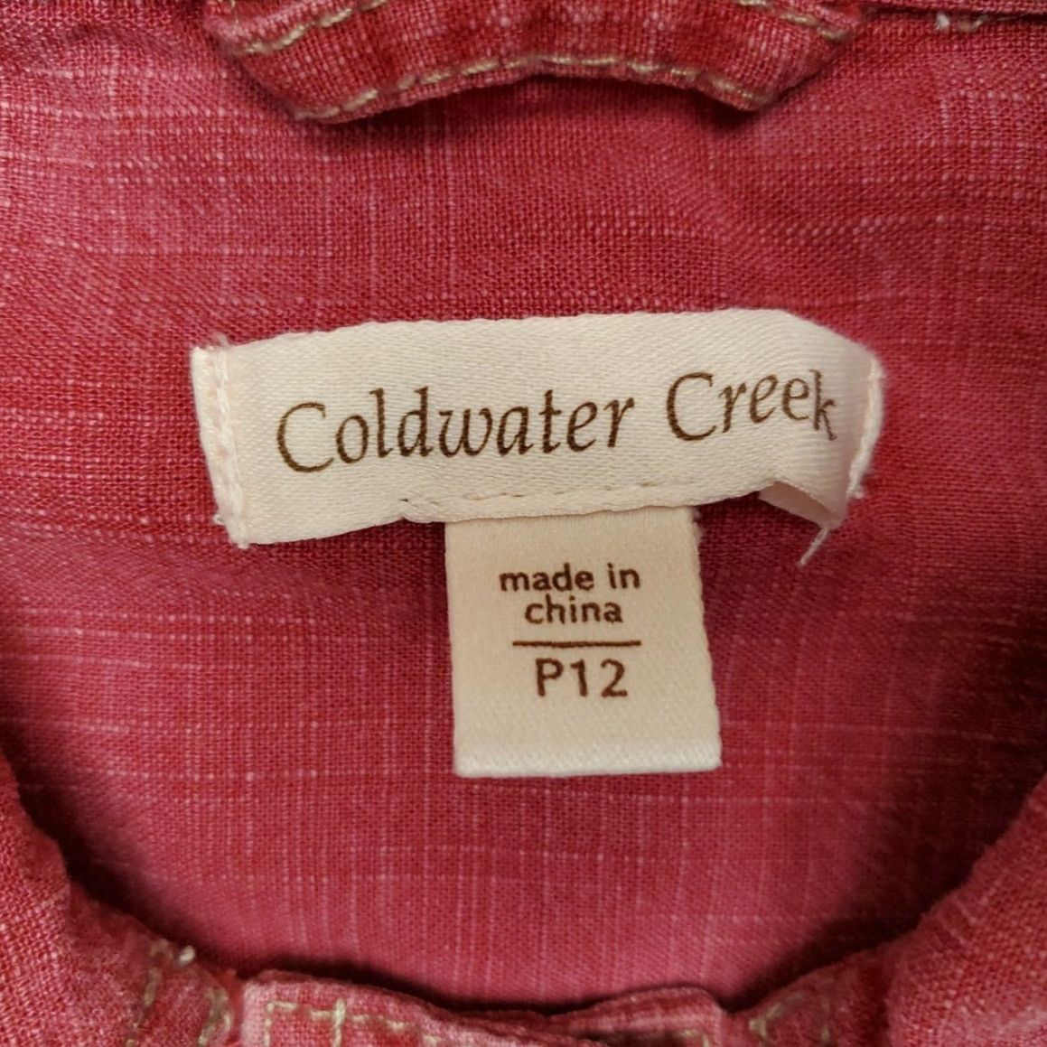 Coldwater Creek VINTAGE Coldwater Creek Jacket Womens 12 Petite Red Tencel Linen Blend 3/4 Sleeve Snap Size XL / US 12-14 / IT 48-50 - 4 Thumbnail