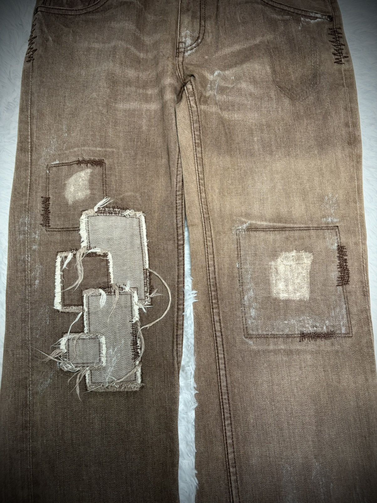 If Six Was Nine asymmetrical reconstructed hybrid flared jeans Size US 32 / EU 48 - 3 Thumbnail