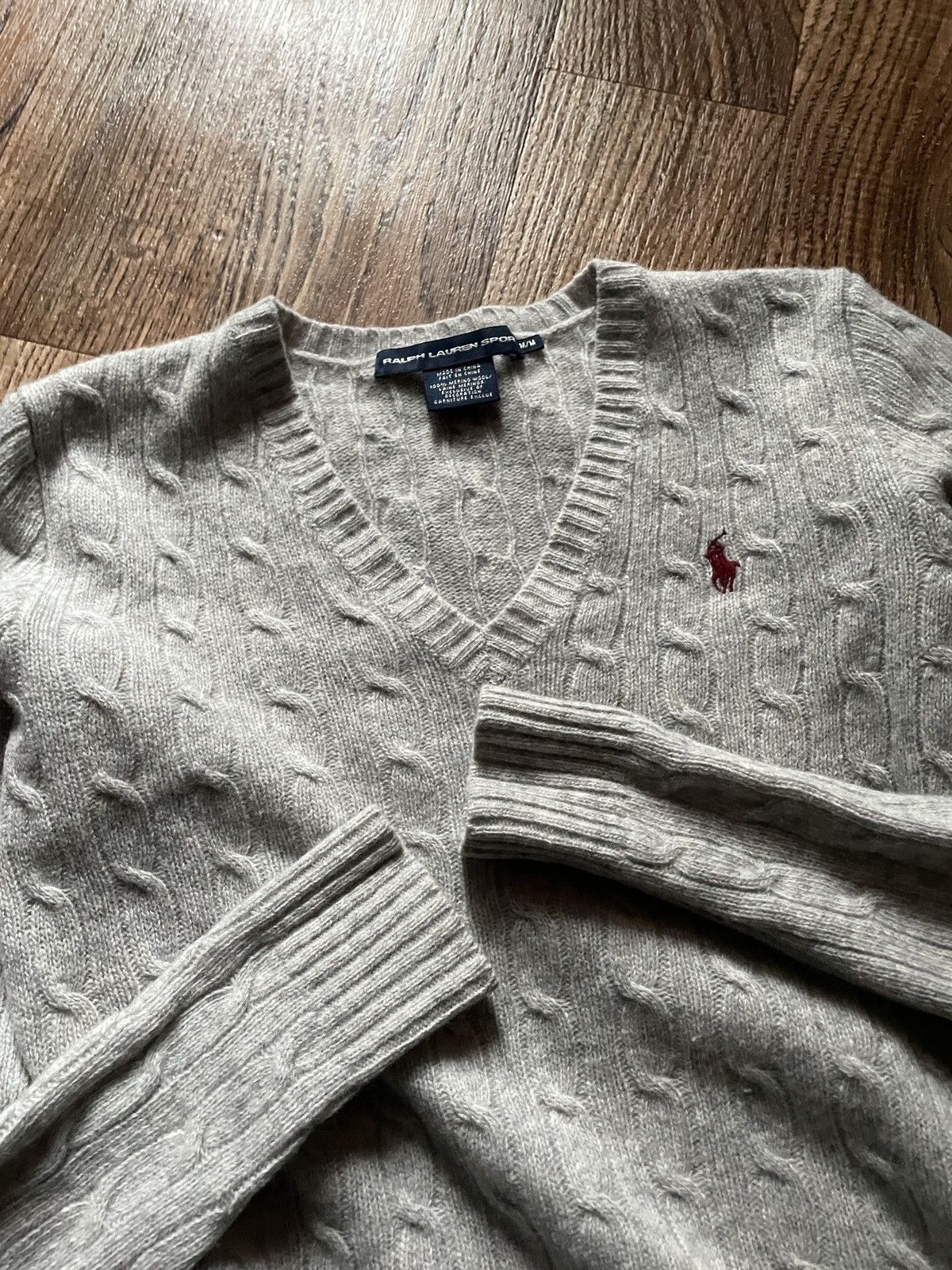 Polo Ralph Lauren Gray Knitted Polo Ralph Lauren Sweater merino wool Size M / US 6-8 / IT 42-44 - 6 Thumbnail