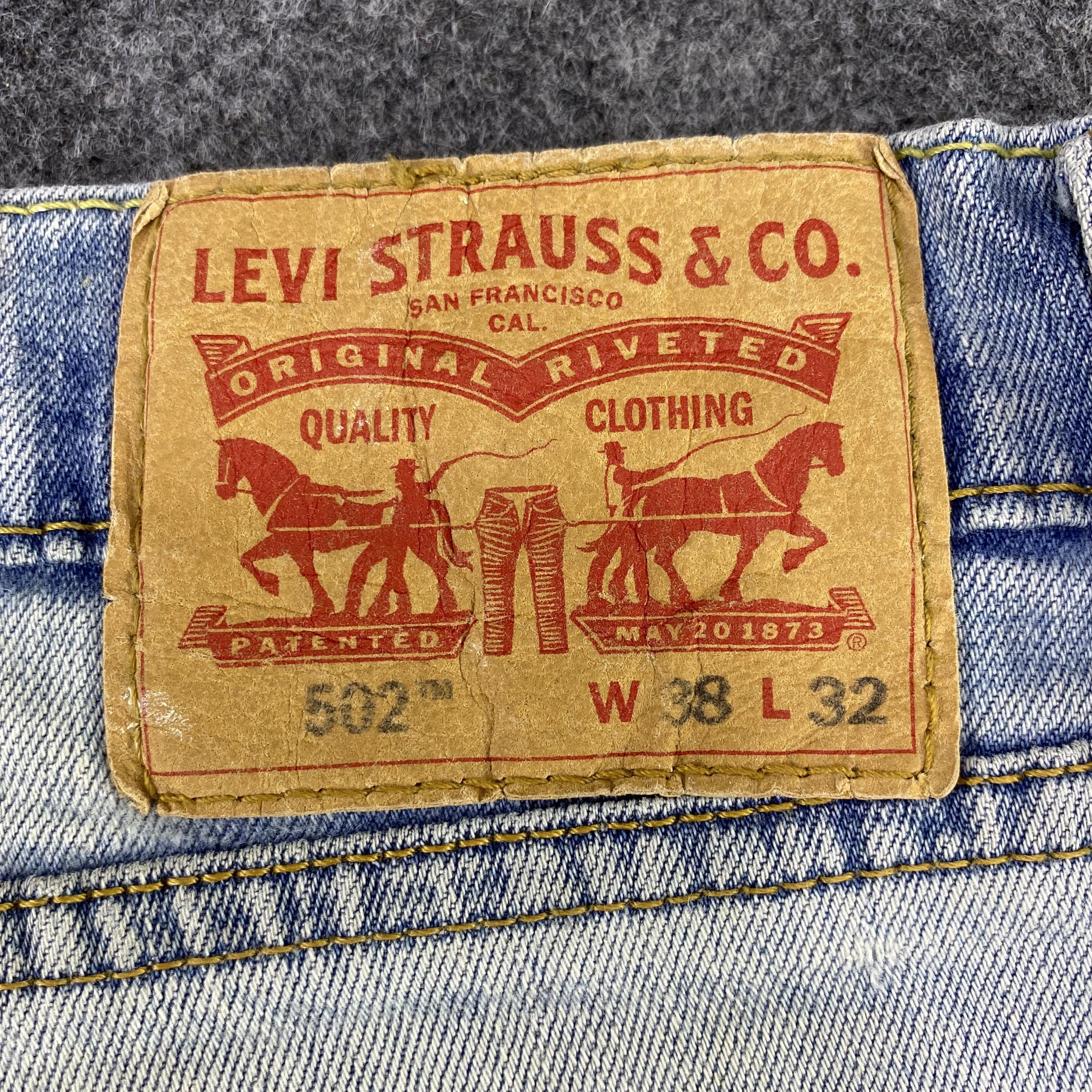 Jean × Levi's × Vintage Levis 502 Painted Light Blue Wash Jeans-J1146 Size US 38 / EU 54 - 11 Thumbnail