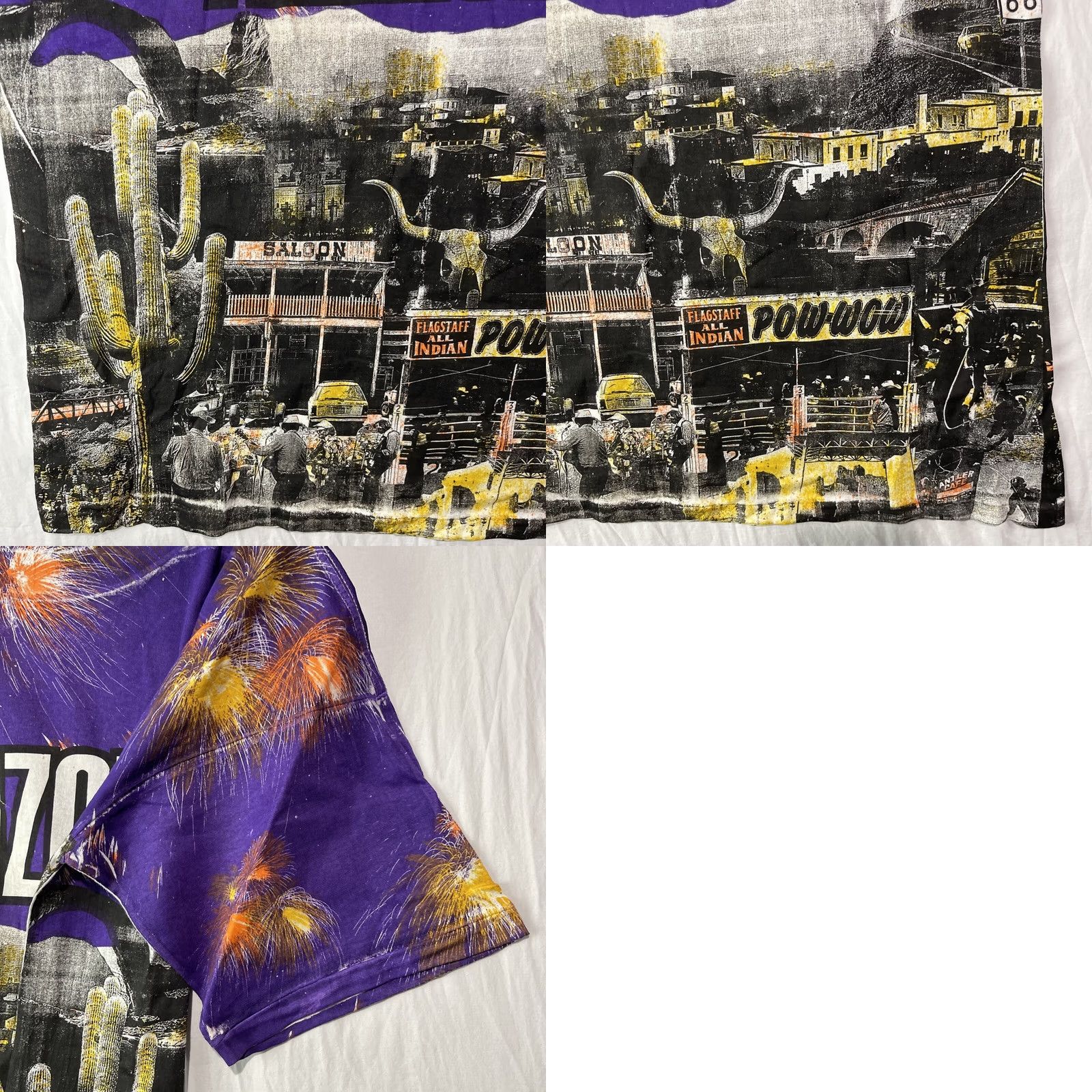 Vintage VINTAGE Sunny Arizona Shirt Mens Large Purple City Skyline All Over Print Graphic T-Shirt 90s City Western Mens Size US L / EU 52-54 / 3 - 10 Thumbnail