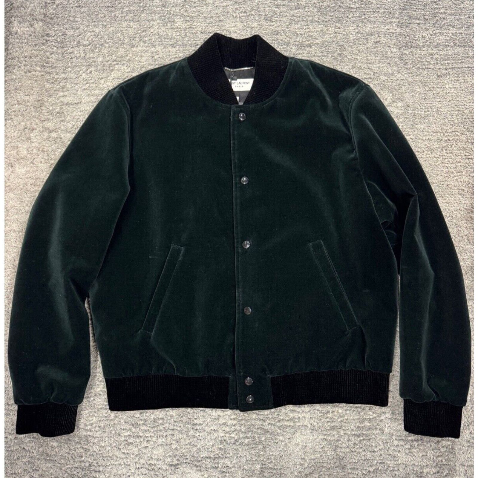 Yves Saint Laurent Saint Laurent Paris Teddy Green Velvet Bomber Jacket 54 Size US L / EU 52-54 / 3 - 4 Thumbnail