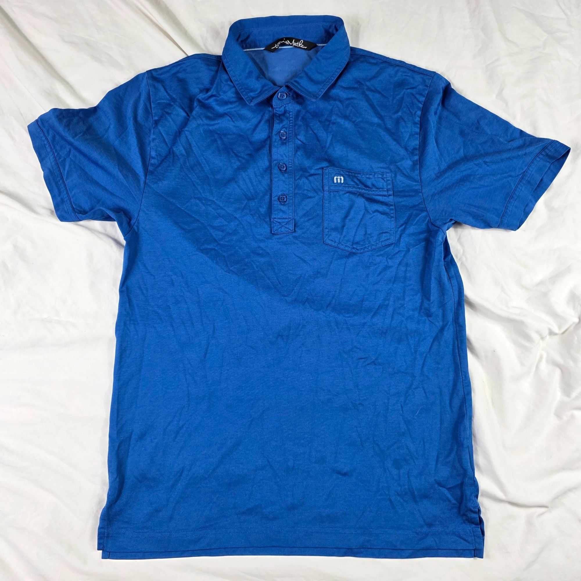 TravisMathew Travis Mathew Polo Shirt Mens Medium Blue Short Sleeve Casua Size US M / EU 48-50 / 2 - 1 Thumbnail