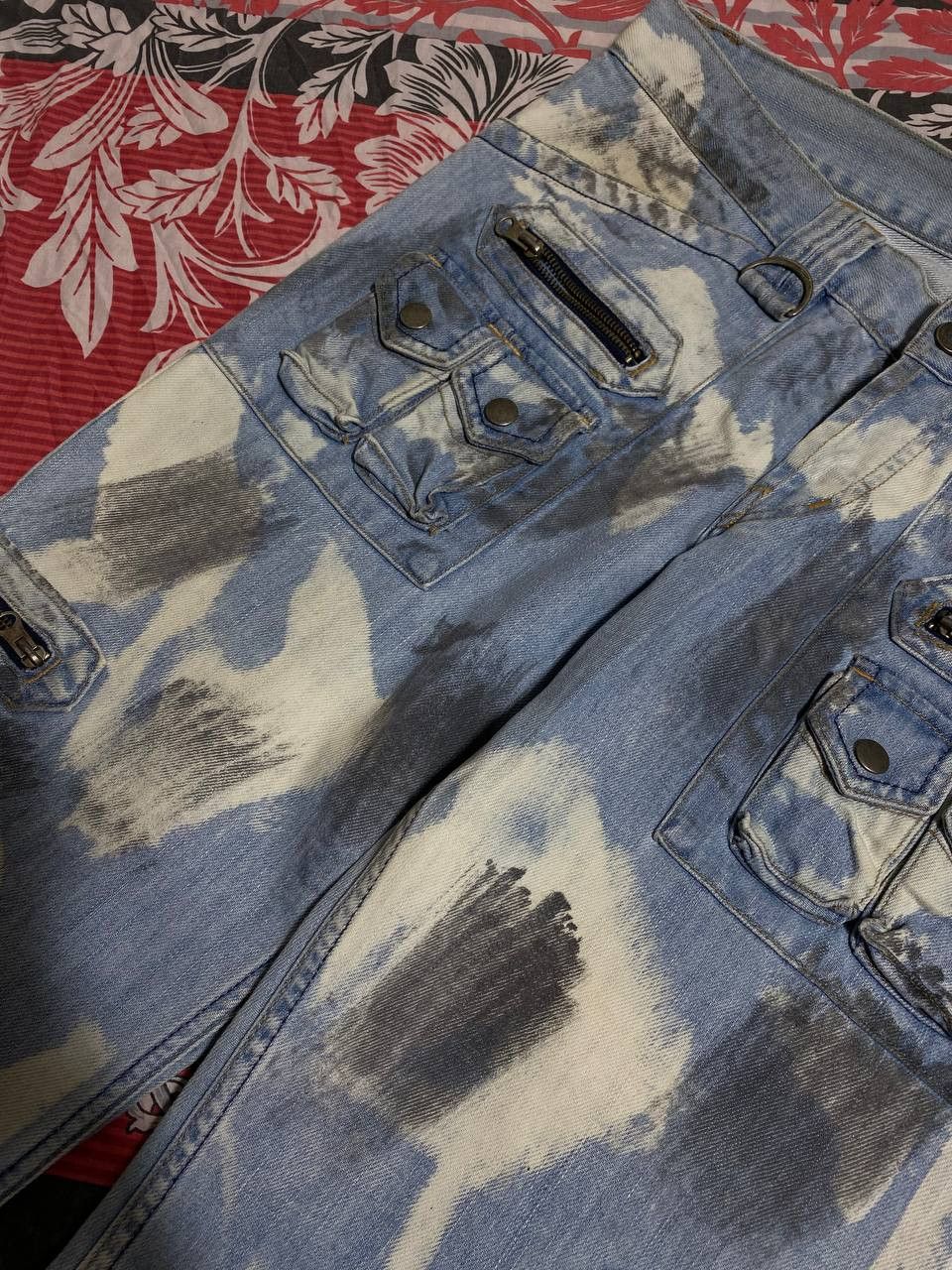 Japanese Brand Crazy Crash Dirty Baggy Faded Jean Japan Avant Garde Style Size US 34 / EU 50 - 9 Thumbnail