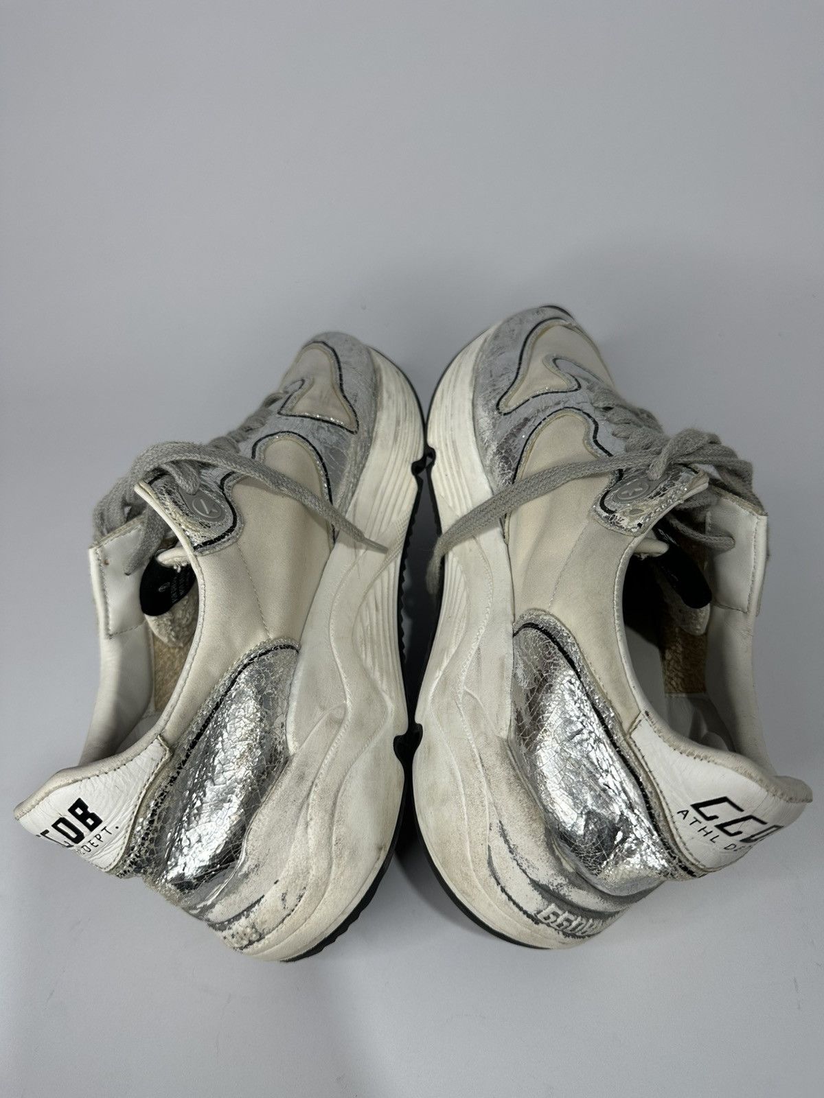Golden Goose Golden Goose White & Silver Running Sole Women’s Sneakers. Size US 5.5 / EU 38 - 6 Thumbnail