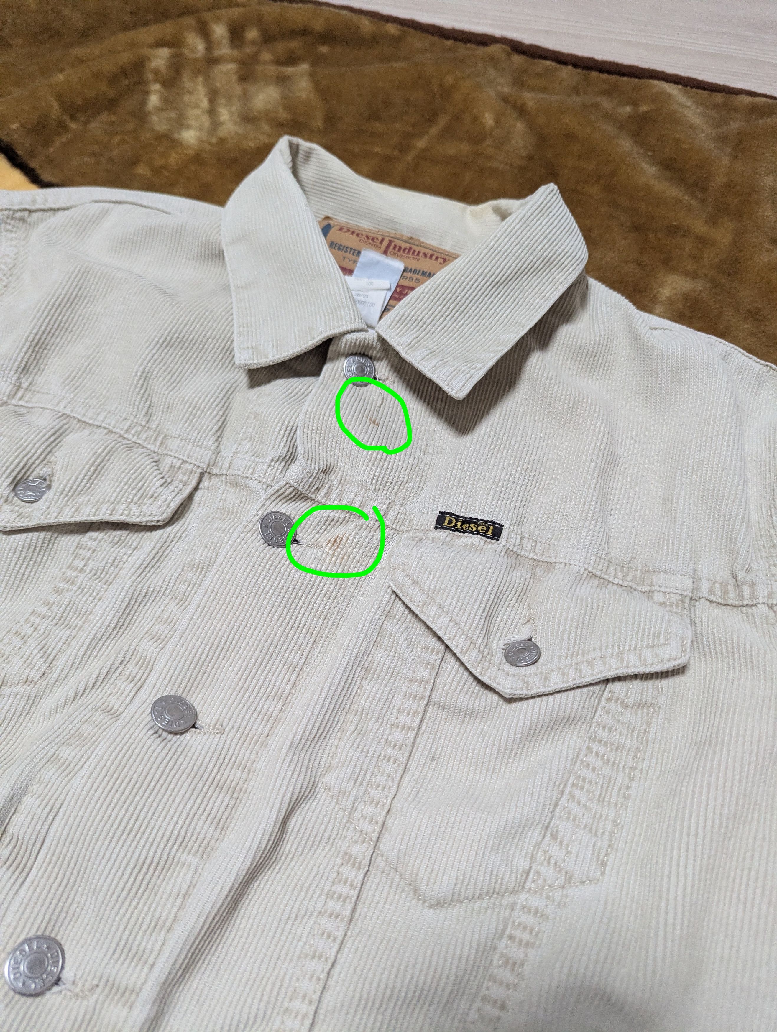 Diesel 90s Diesel Industry Cream Corduroy Trucker Jacket Boxy Fit Size US M / EU 48-50 / 2 - 3 Thumbnail