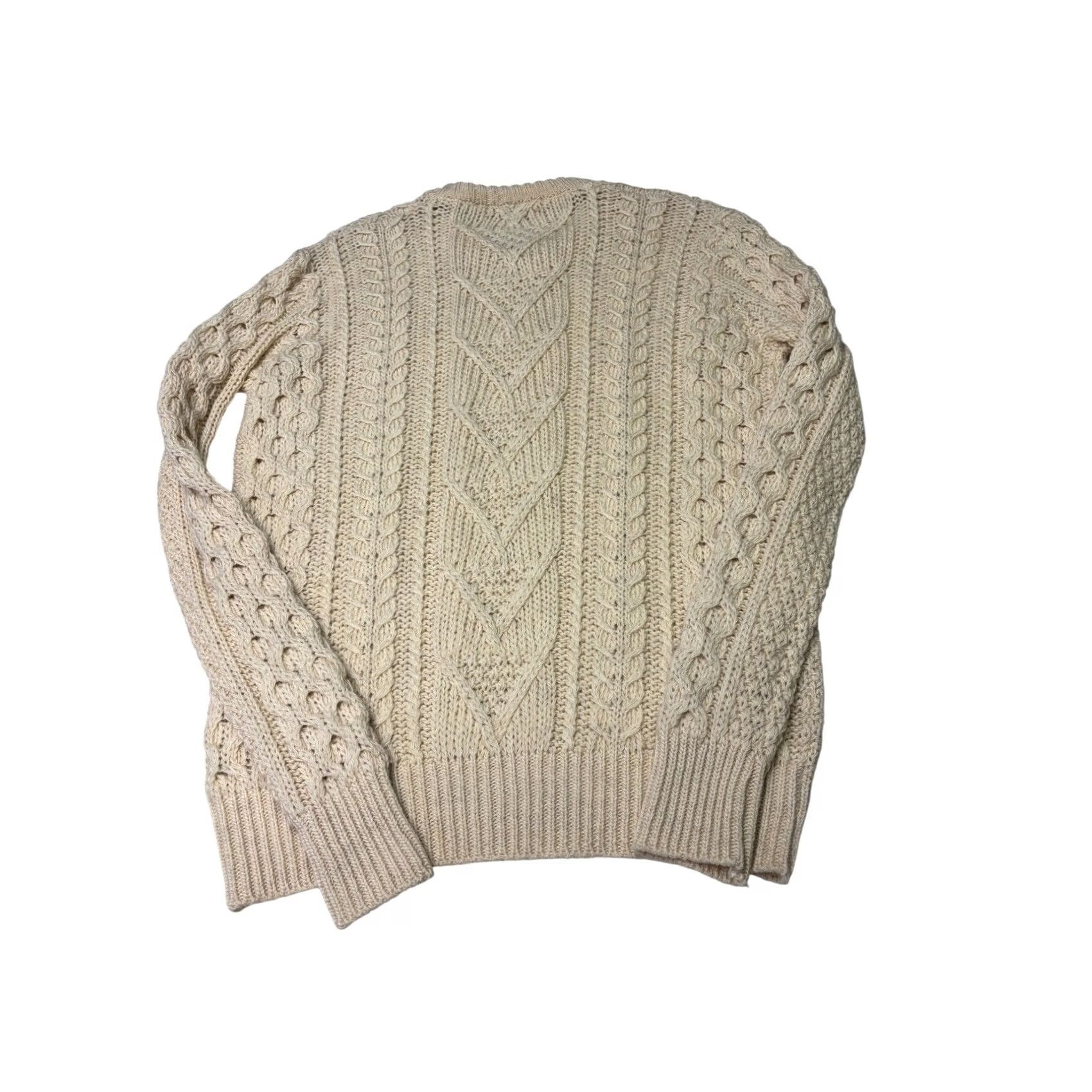 Vintage VINTAGE Jacques de Loux Bucks County Cream Cable Knit Wool Sweater Women M Ivory Crew Neck Pullover Long Sleeve Heavyweight All Seasons 80s 90s Size M / US 6-8 / IT 42-44 - 4 Thumbnail
