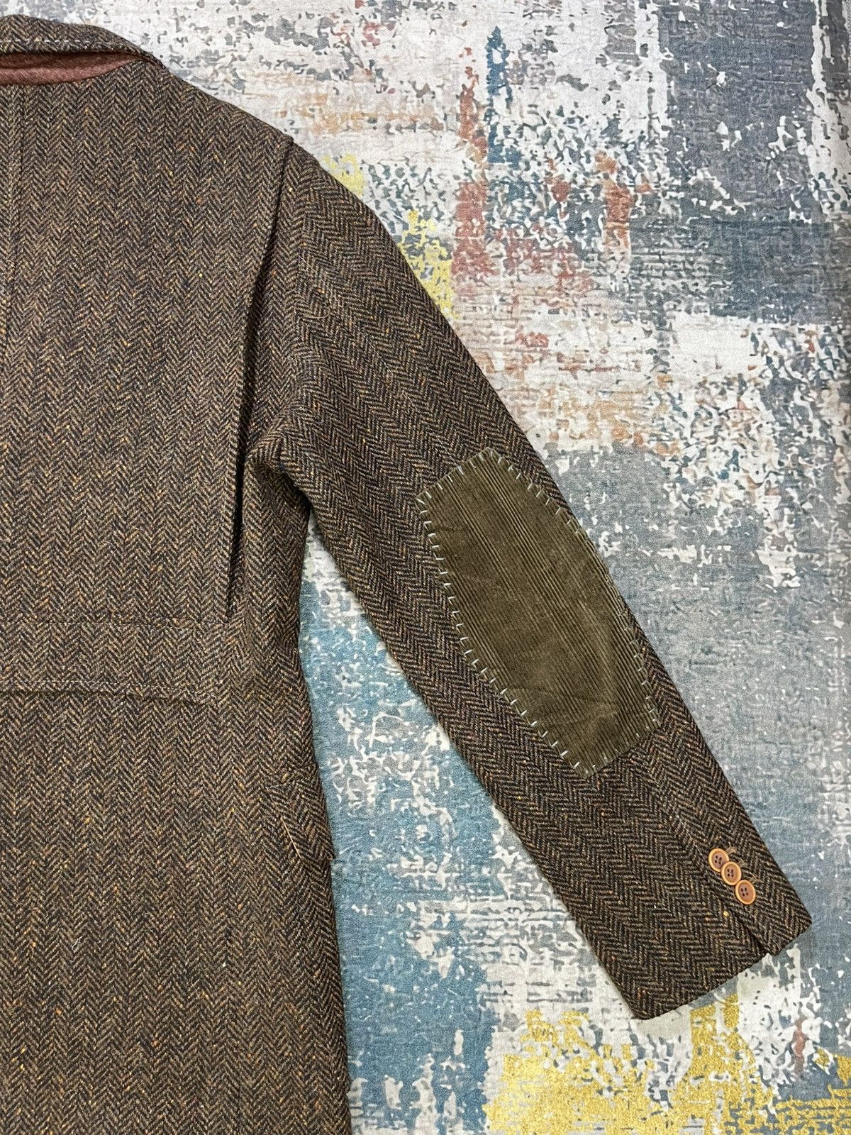 Japanese Brand Abx Herringbone Tweed Elbow Patch Sport Coat Size US S / EU 44-46 / 1 - 8 Thumbnail