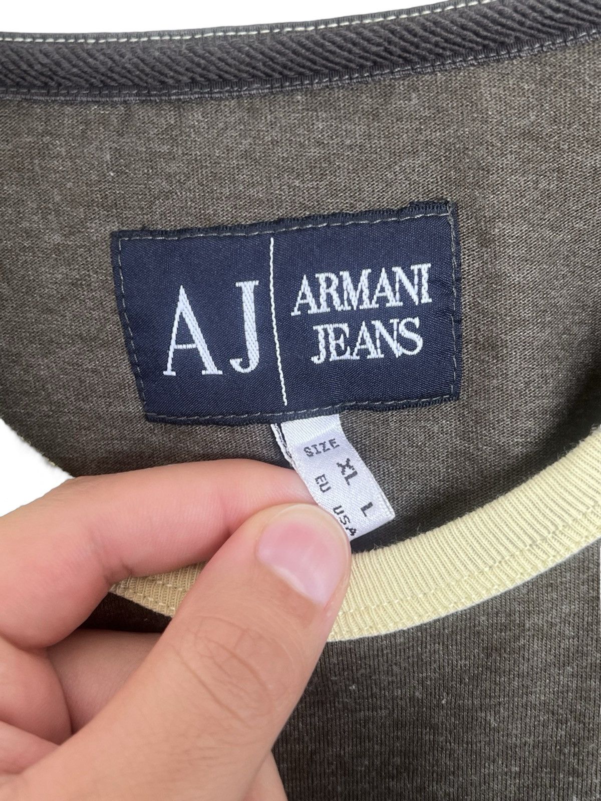 Armani Armani Jeans Olive T-Shirt Size US L / EU 52-54 / 3 - 4 Thumbnail
