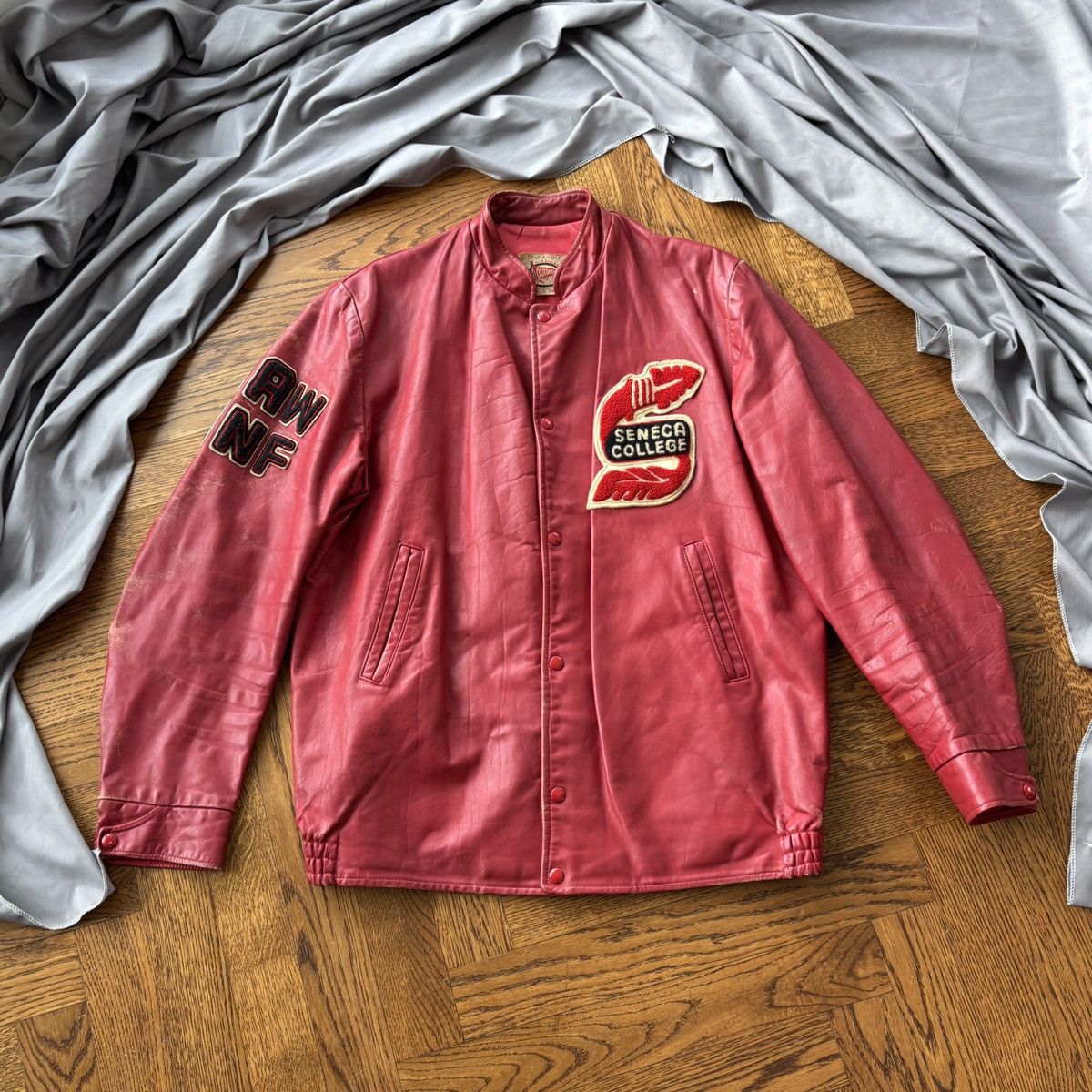 Vintage True Vintage Leather Jacket College Letterman 1960s 1970s Size US L / EU 52-54 / 3 - 10 Thumbnail