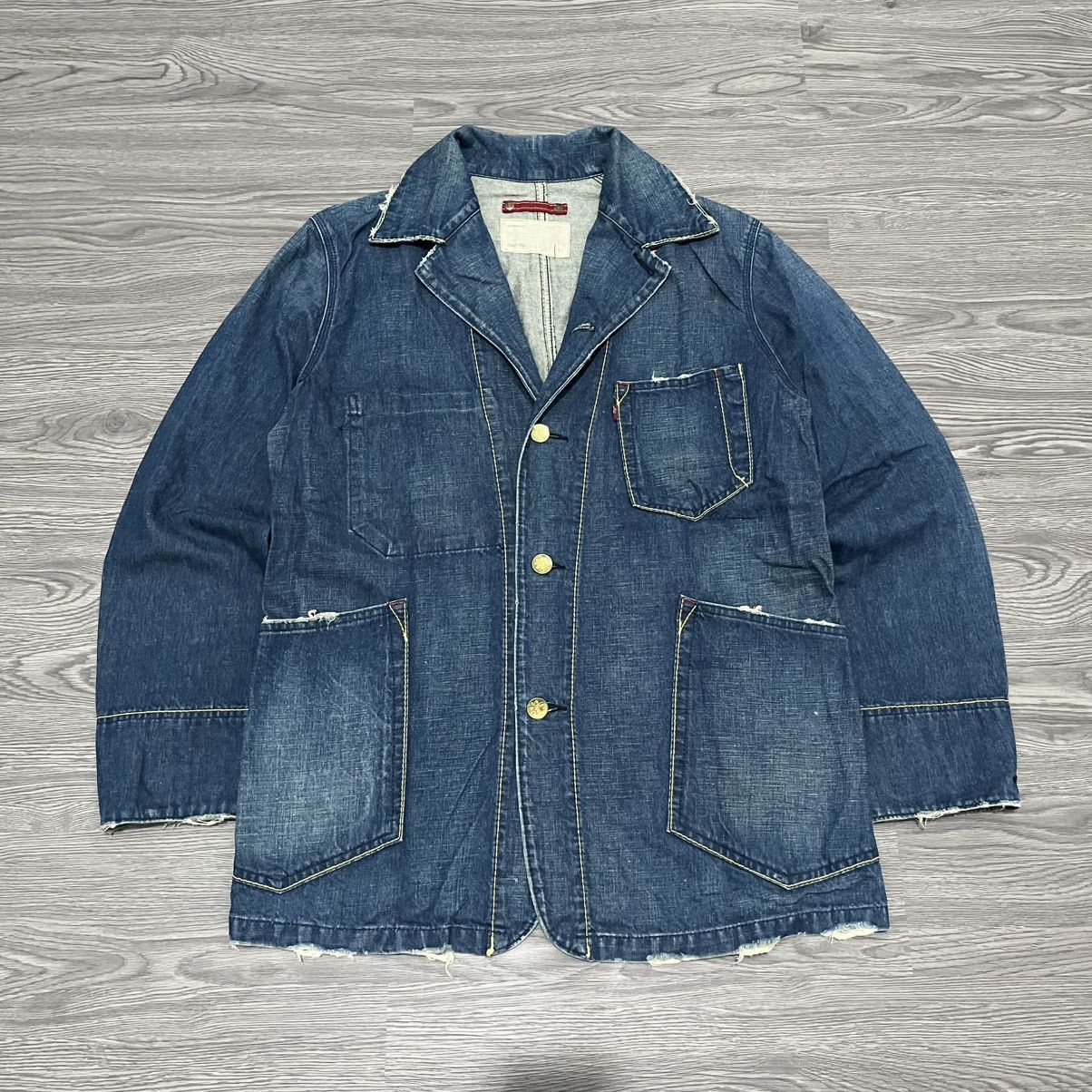 Distressed Blazer Denim Levi's Red Loop Big Pocket Designer
