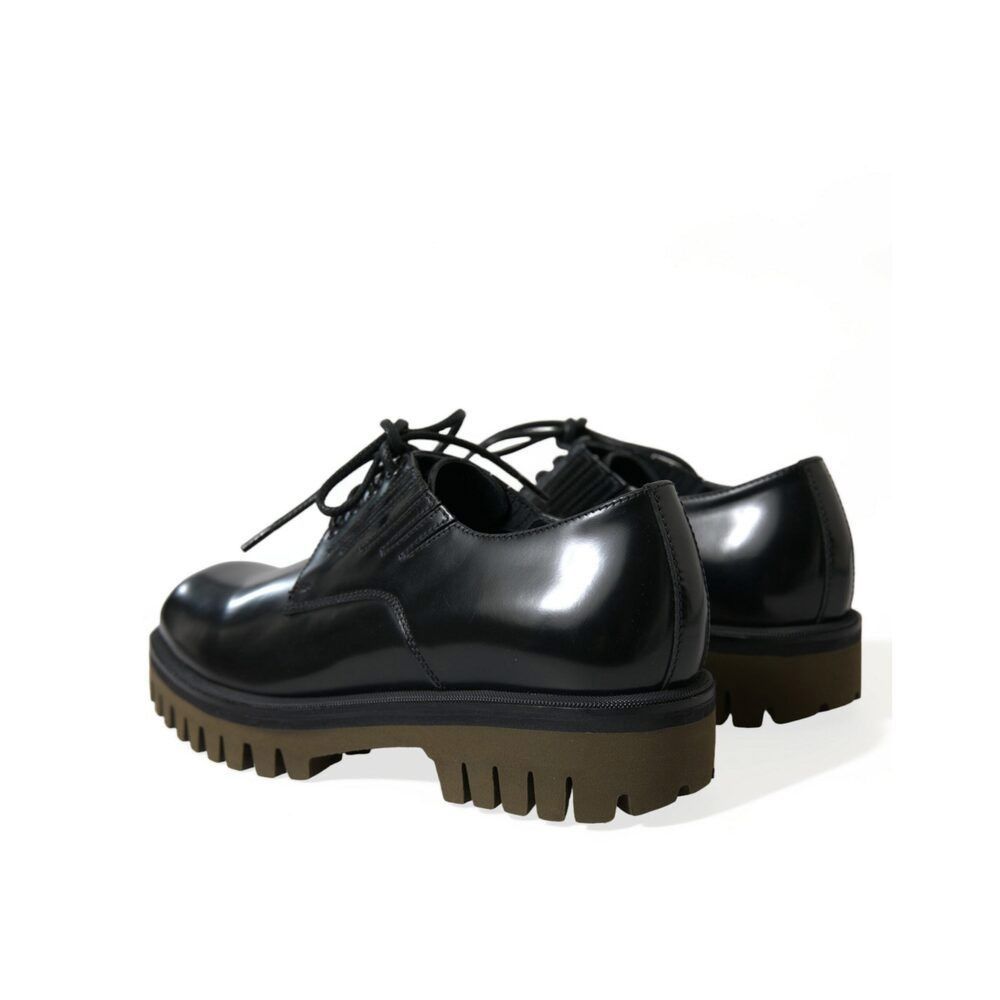 Dolce & Gabbana Dolce & Gabbana Elegant Black Leather Derby Dress Shoes Size US 6 / EU 39 - 4 Thumbnail