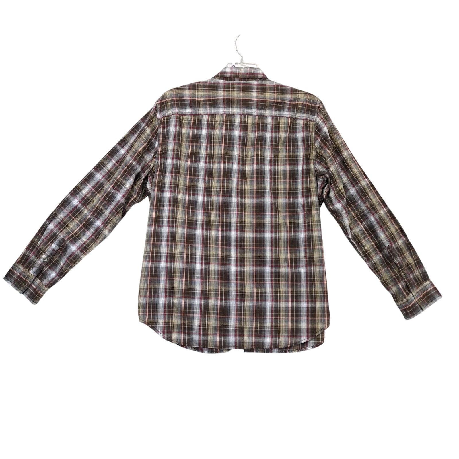 Helix Helix Brown Plaid Button Up Shirt Men's XL Long Sleeve Y2K Size US XL / EU 56 / 4 - 2 Thumbnail