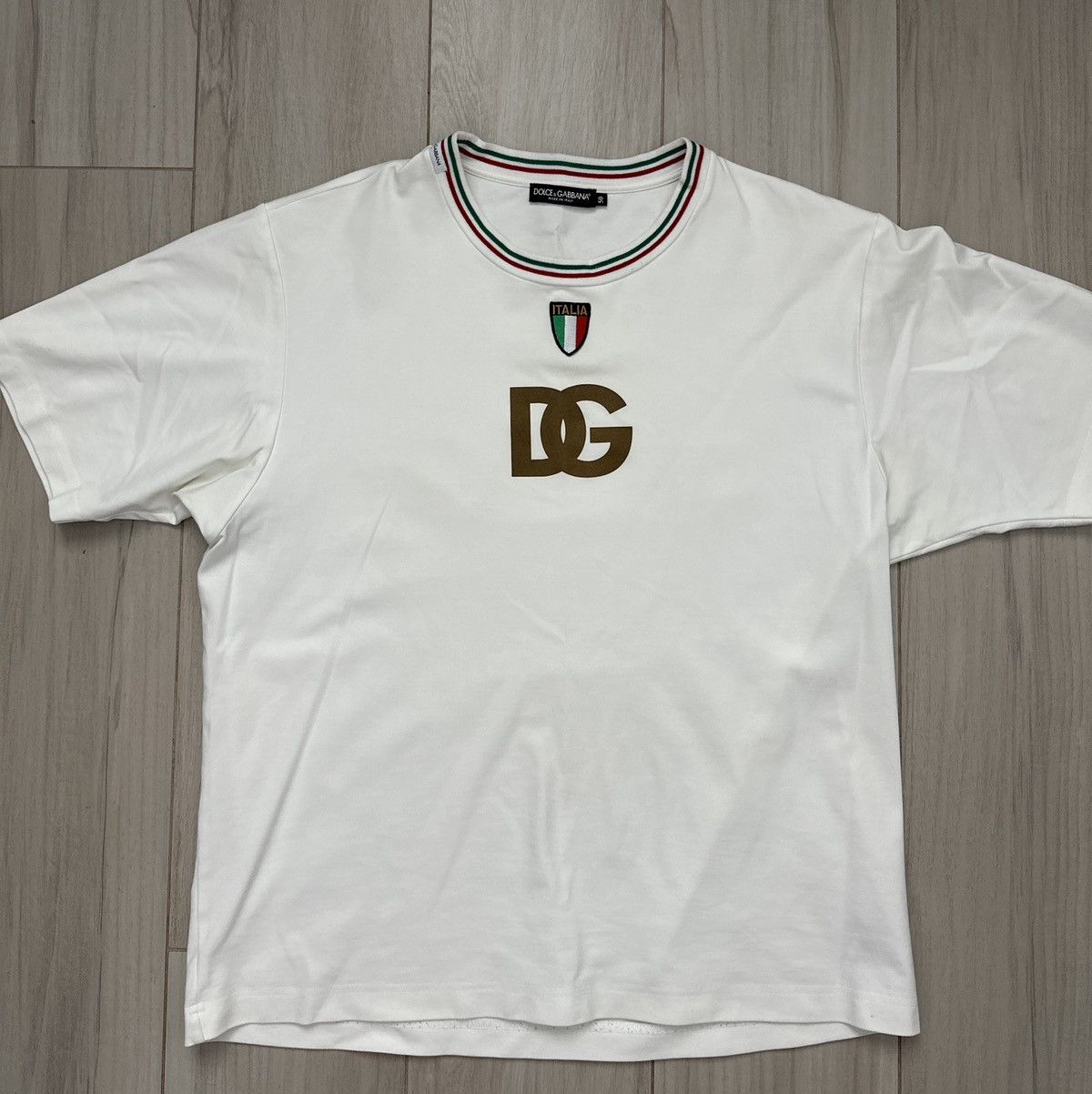 Dolce & Gabbana Dolce & Gabbana DG Logo Italia Crest T-Shirt White Size US M / EU 48-50 / 2 - 1 Thumbnail