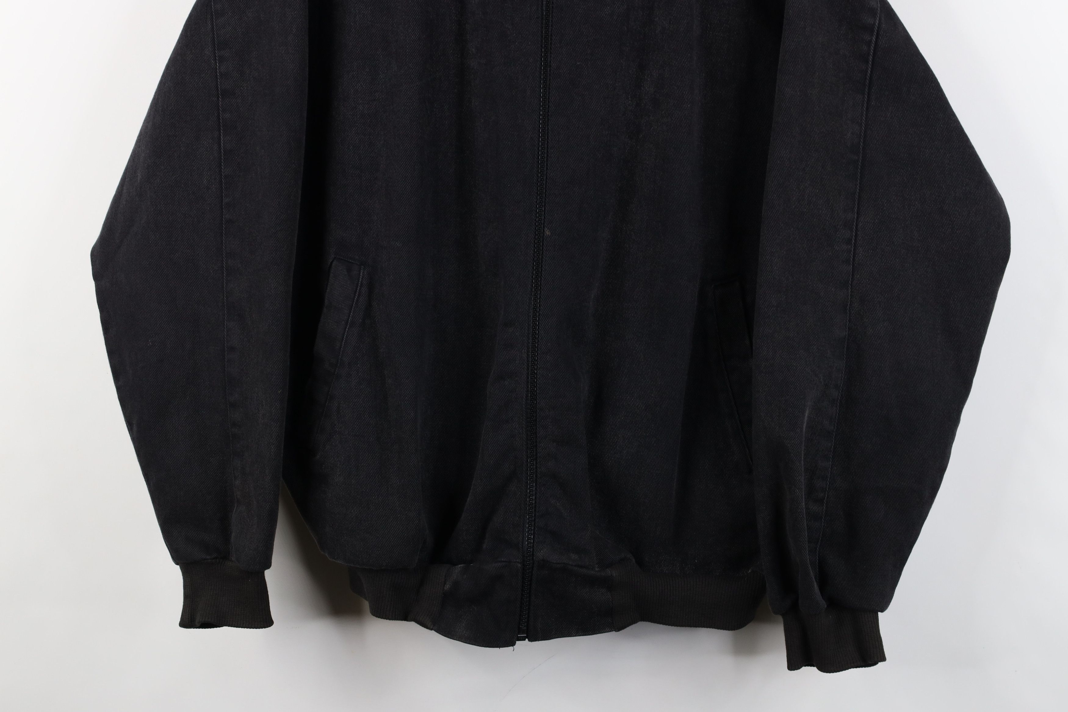 Vintage Vintage 90s Streetwear Nature Wolf Denim Bomber Jacket Black Size US S / EU 44-46 / 1 - 4 Thumbnail