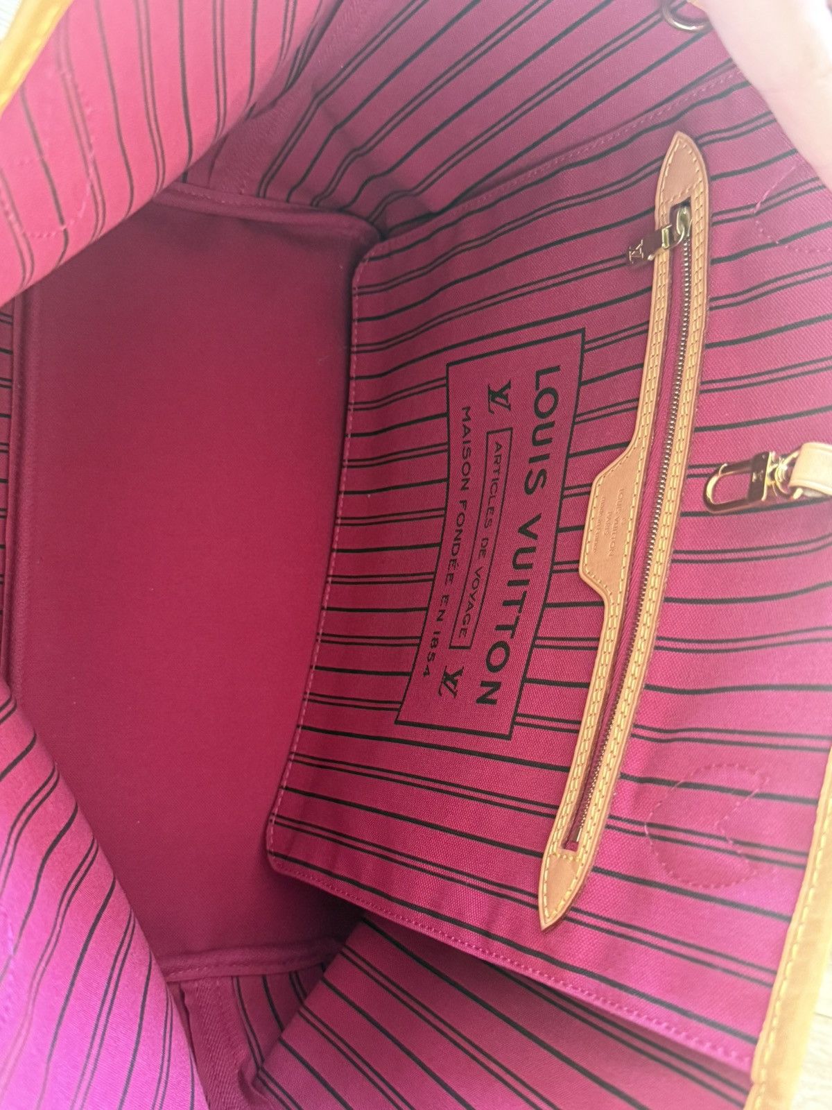 Louis Vuitton Louis Vuitton Neverfull MM Pivoine Pink Tote Bag Size ONE SIZE - 6 Thumbnail