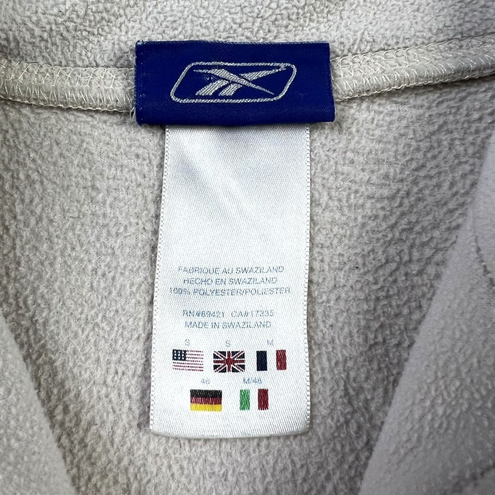 Reebok Reebok Men's Beige Soft Fleece Lightweight Full Zip Jacket Small Athletic Sport Jacket Size US S / EU 44-46 / 1 - 2 Thumbnail