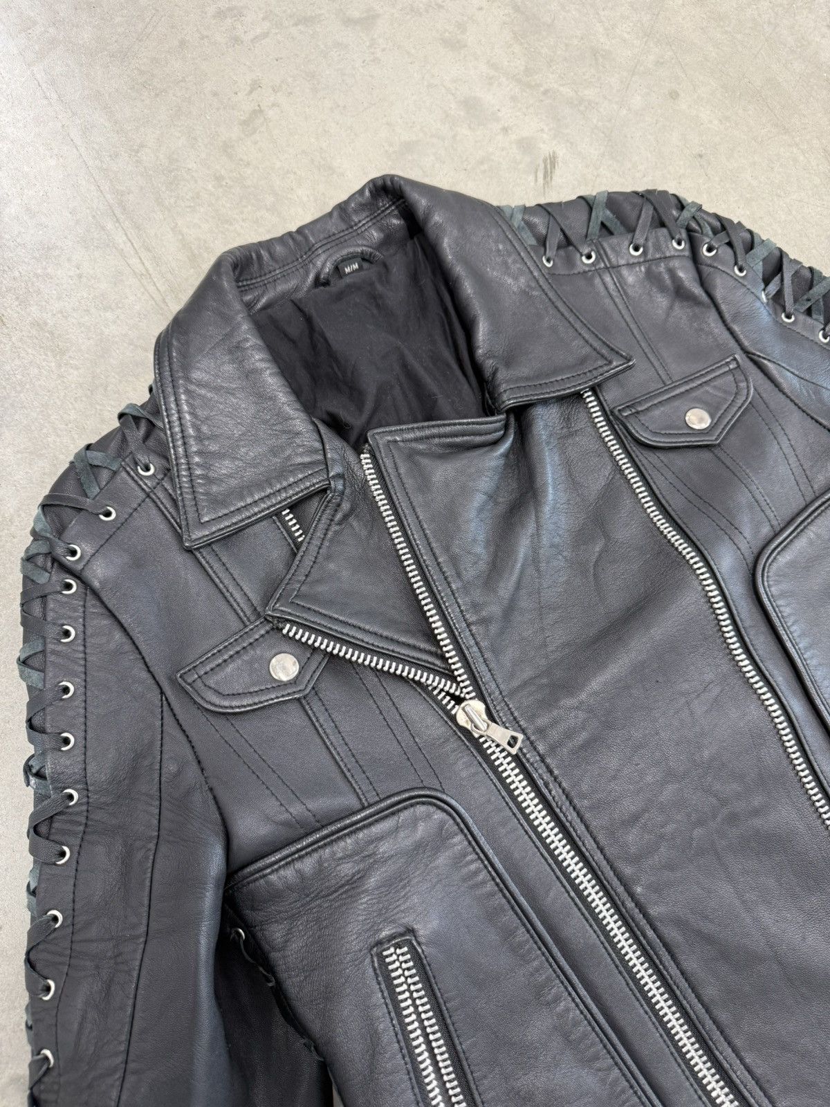 Balmain Balmain Lace Up Leather Jacket Size US M / EU 48-50 / 2 - 3 Thumbnail