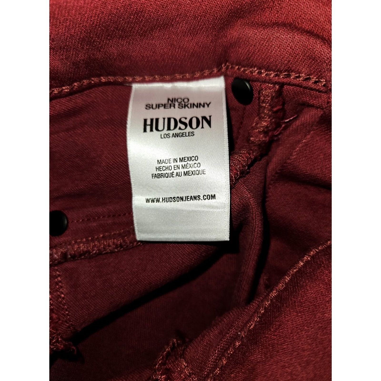 Hudson Hudson Nico Super Skinny Jeans Juniors Low Rise Red Stretch City Casual Womens Size 42" / US 20 - 3 Thumbnail