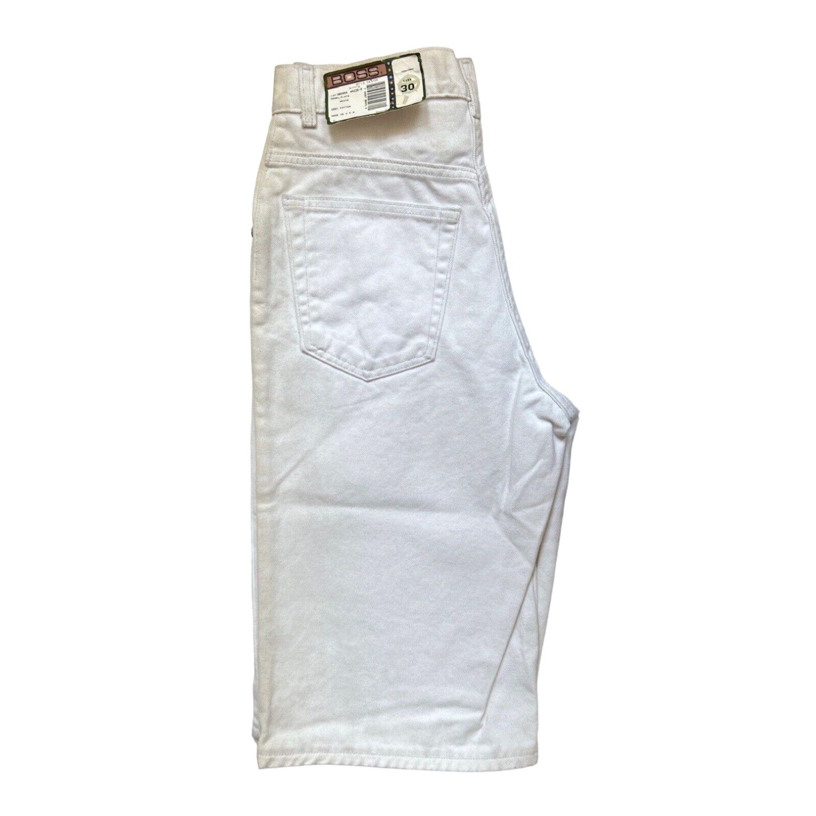 image of Vintage Boss By Ig Design Relaxed Plate Jean Shorts Mens Size 30 Nos NWT 90's Usa in White