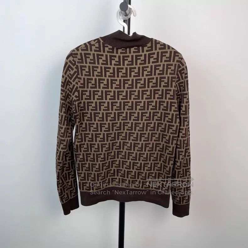 Fendi Fendi Monogrammed F Printed Knit Top, Brown Size XS / US 0-2 / IT 36-38 - 2 Thumbnail