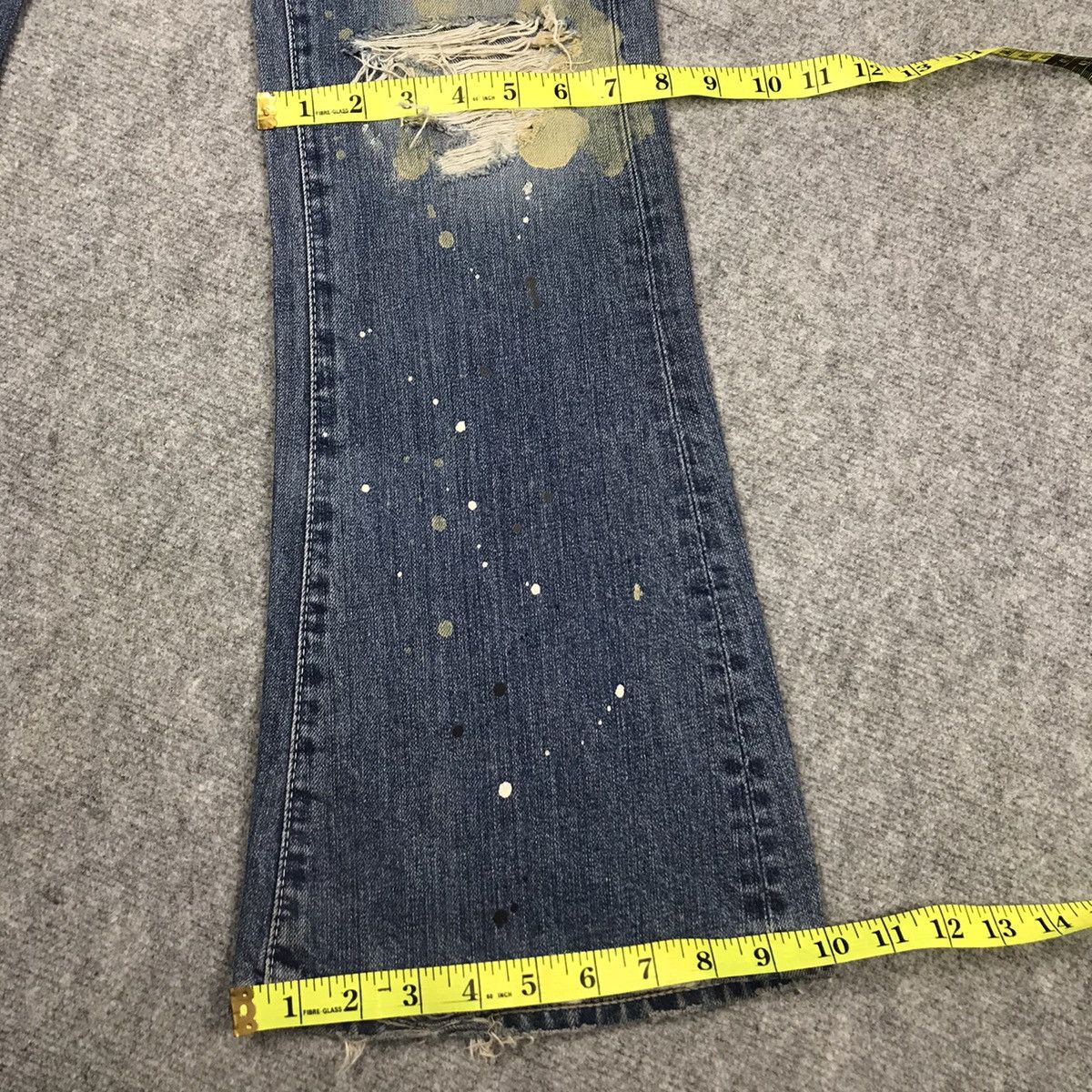 Designer × Japanese Brand FLARE🔥VANQUISH DISTRESSED BOOTCUT PAINTED DENIM PANTS 145 Size US 30 / EU 46 - 16 Thumbnail