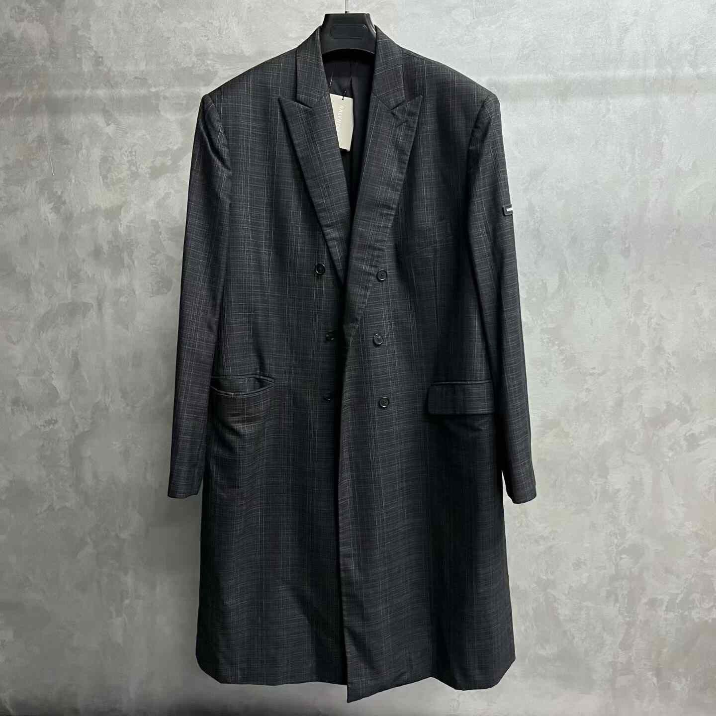 Balenciaga Balenciaga Gray Logo Embroidered Stripe Coat Size US S / EU 44-46 / 1 - 1 Thumbnail