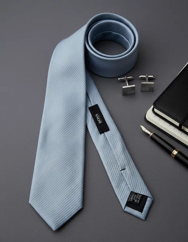 Hugo Boss HUGO BOSS SILK BLUE TIE - FASHIONELLA Size ONE SIZE - 4 Thumbnail