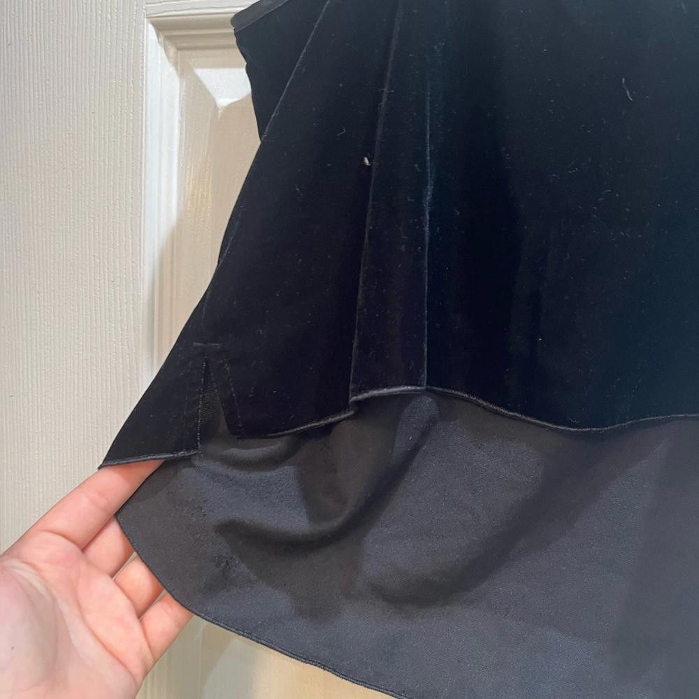 Designer Victoria's Secret Lingerie Top Black Velvet Ruffle Cami Size M / US 6-8 / IT 42-44 - 7 Thumbnail