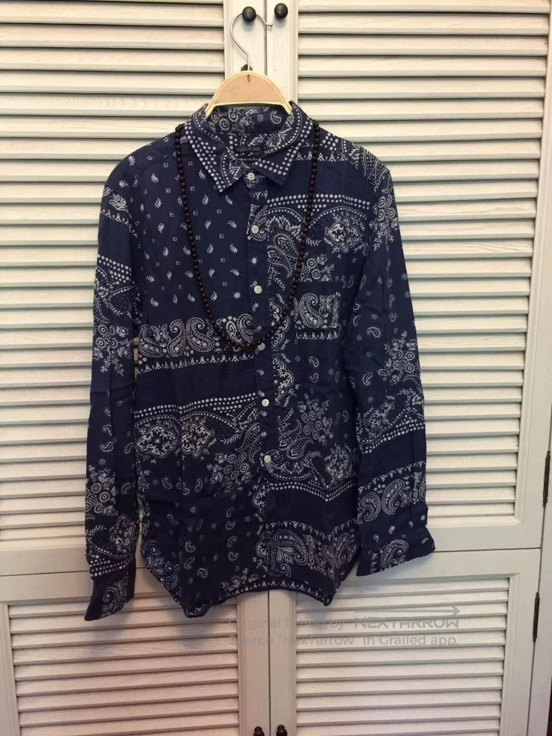 Sunny Sports vintage indigo paisley print shirt. Size US S / EU 44-46 / 1 - 1 Thumbnail