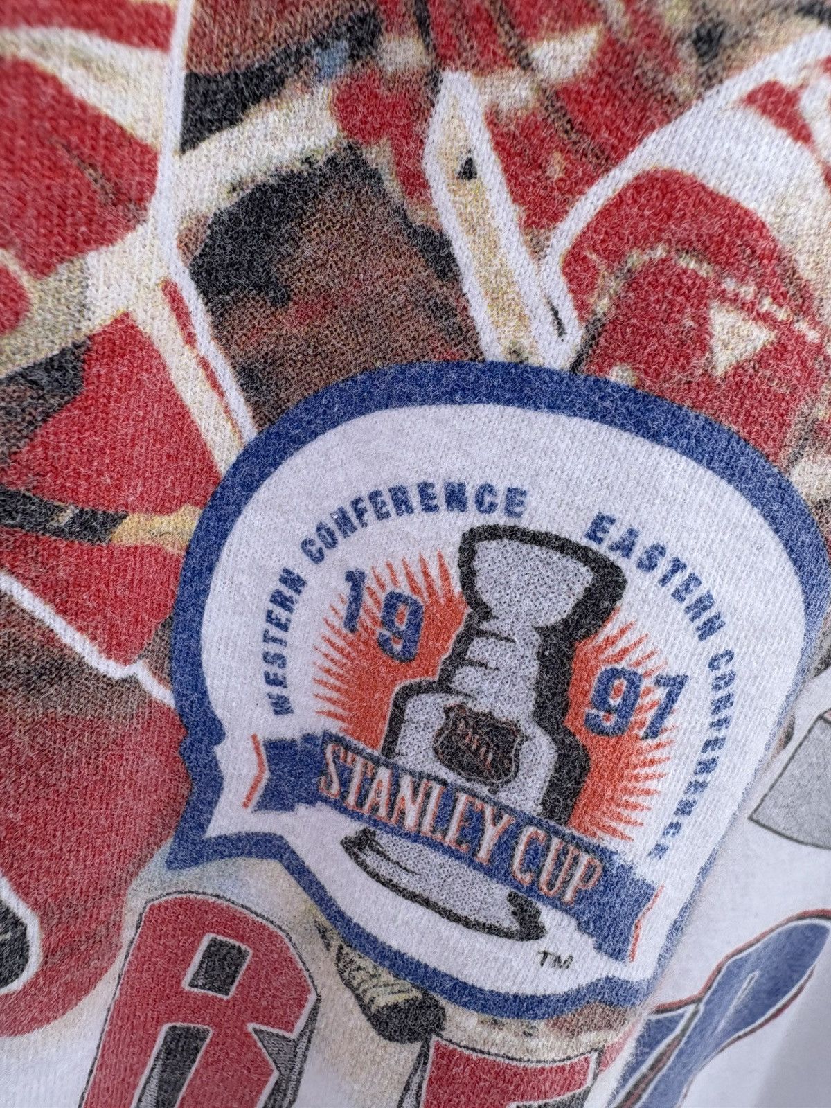 NHL × Vintage 1997 Detroit Red Wings Stanley Cup Champs T-Shirt Size US L / EU 52-54 / 3 - 4 Thumbnail