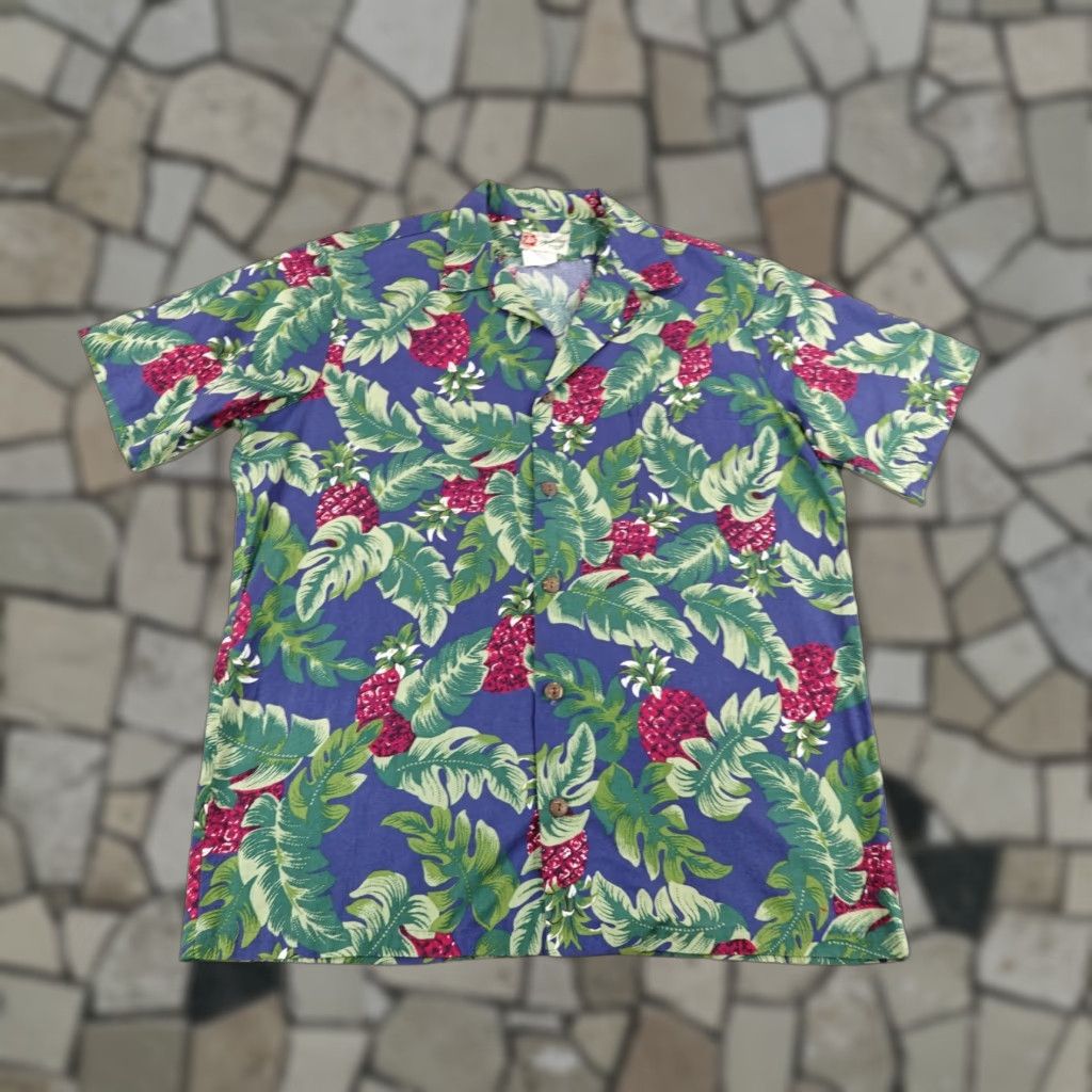Hilo Hattie VINTAGE HILO HATTIE Shirt Men Large Floral Hawaiian Aloha Button-Up Short Sleeve Purple Cotton 80s/90s Beachwear Mens Size US L / EU 52-54 / 3 - 1 Thumbnail