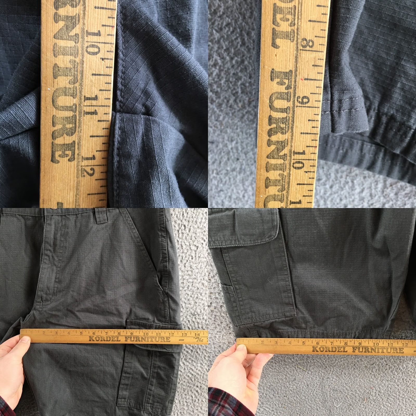Vintage Red Head Brand Co. Cargo Shorts Mens 36 Gray Cotton Button Front Zip Fly Pockets Size US 36 / EU 52 - 8 Thumbnail