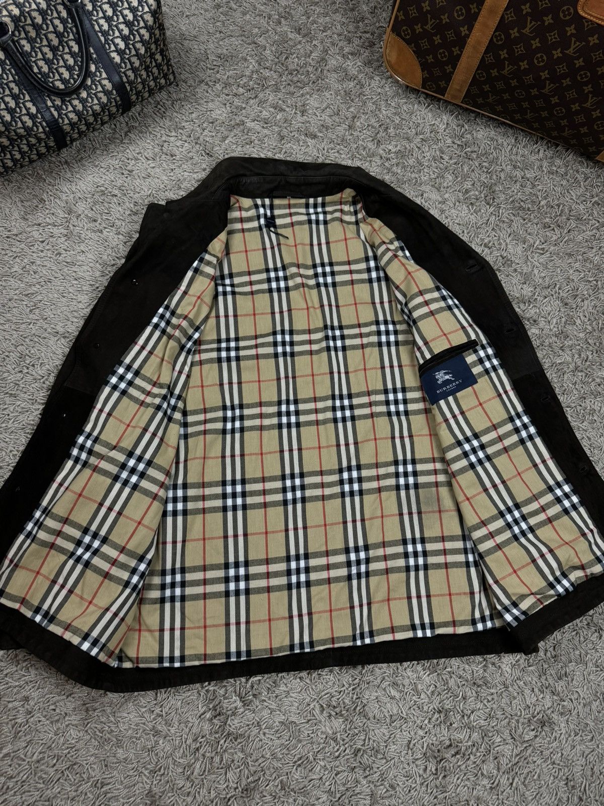 Burberry Vintage leather jacket Burberry original luxury casual item Size US XL / EU 56 / 4 - 2 Thumbnail