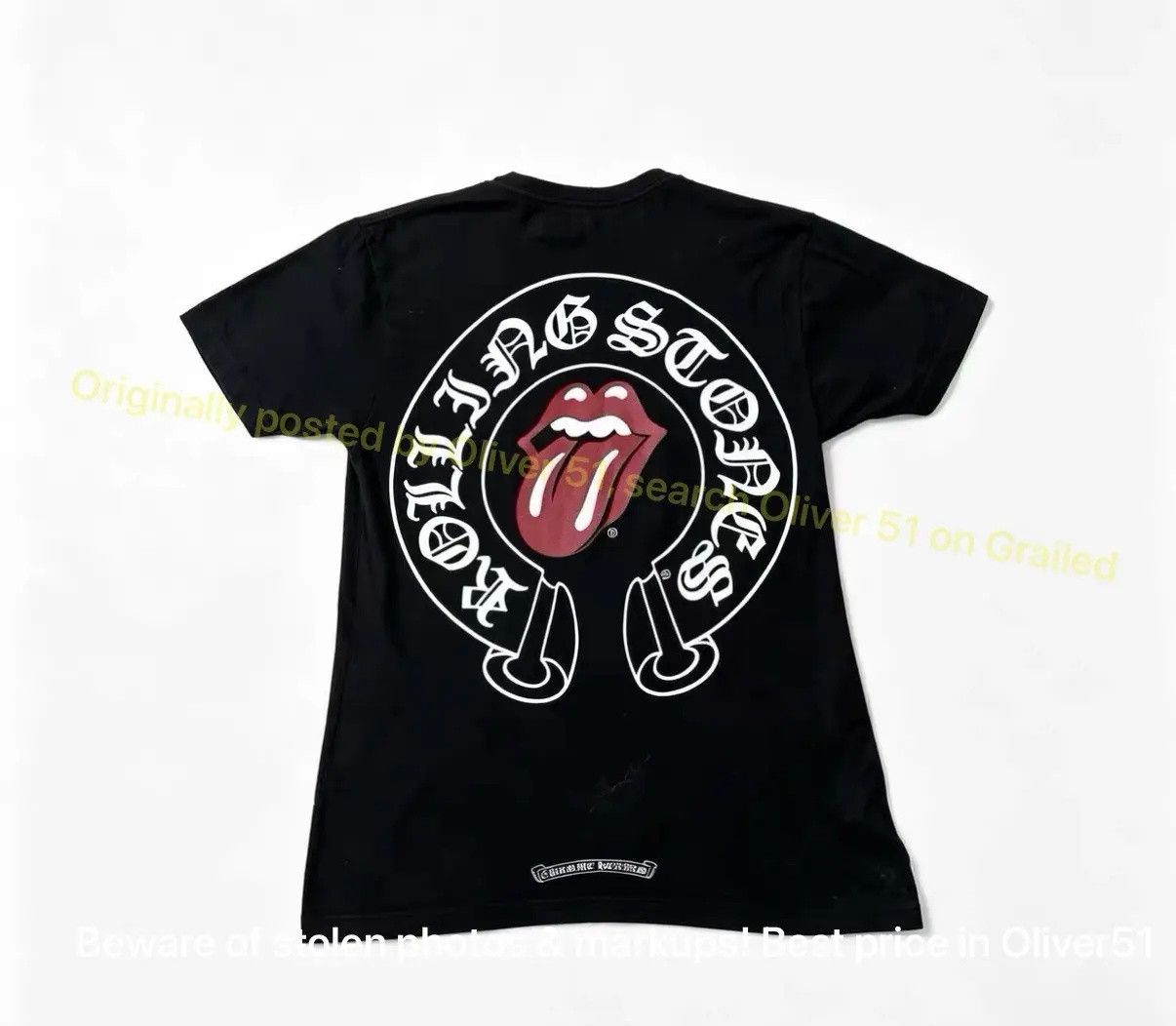 Chrome Hearts CHROME HEARTS Rolling Stones T-Shirt BLACK | Grailed