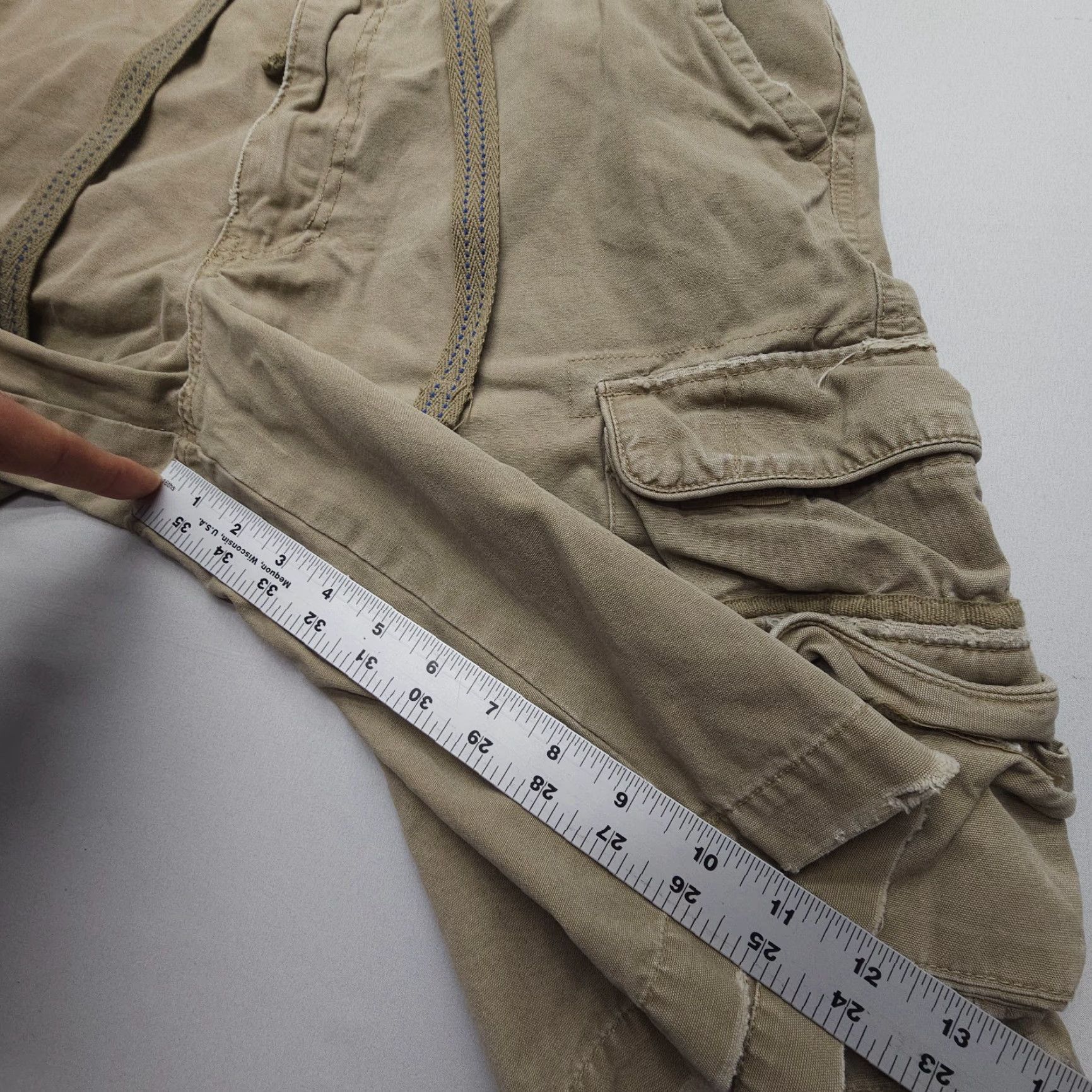 Toy Machine Cargo Shorts Machine Mens 34 x 11 Khaki Canvas Y2K 2000s Heavy Military Army Size US 34 / EU 50 - 5 Thumbnail