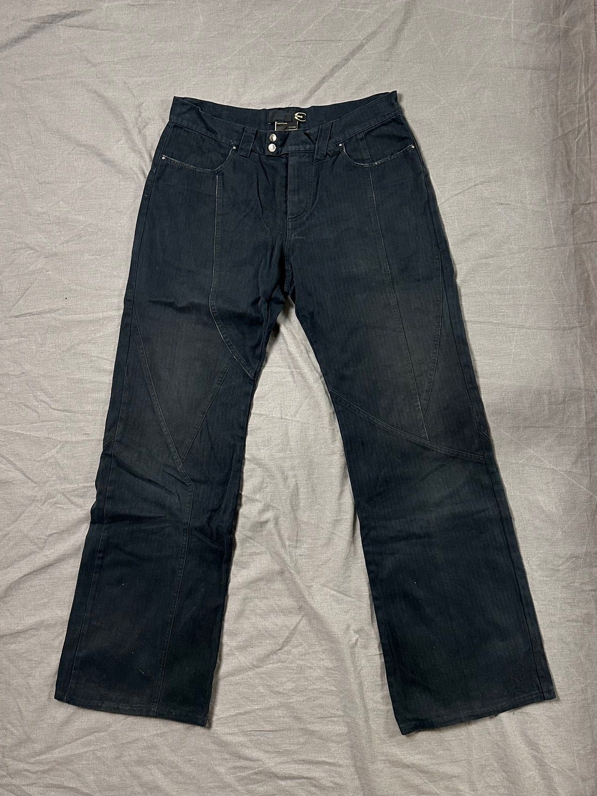 Pre-owned If Six Was Nine X Just Cavalli Vintage Faded Distressed Denim Pants Lgb Style Y2k In Navy