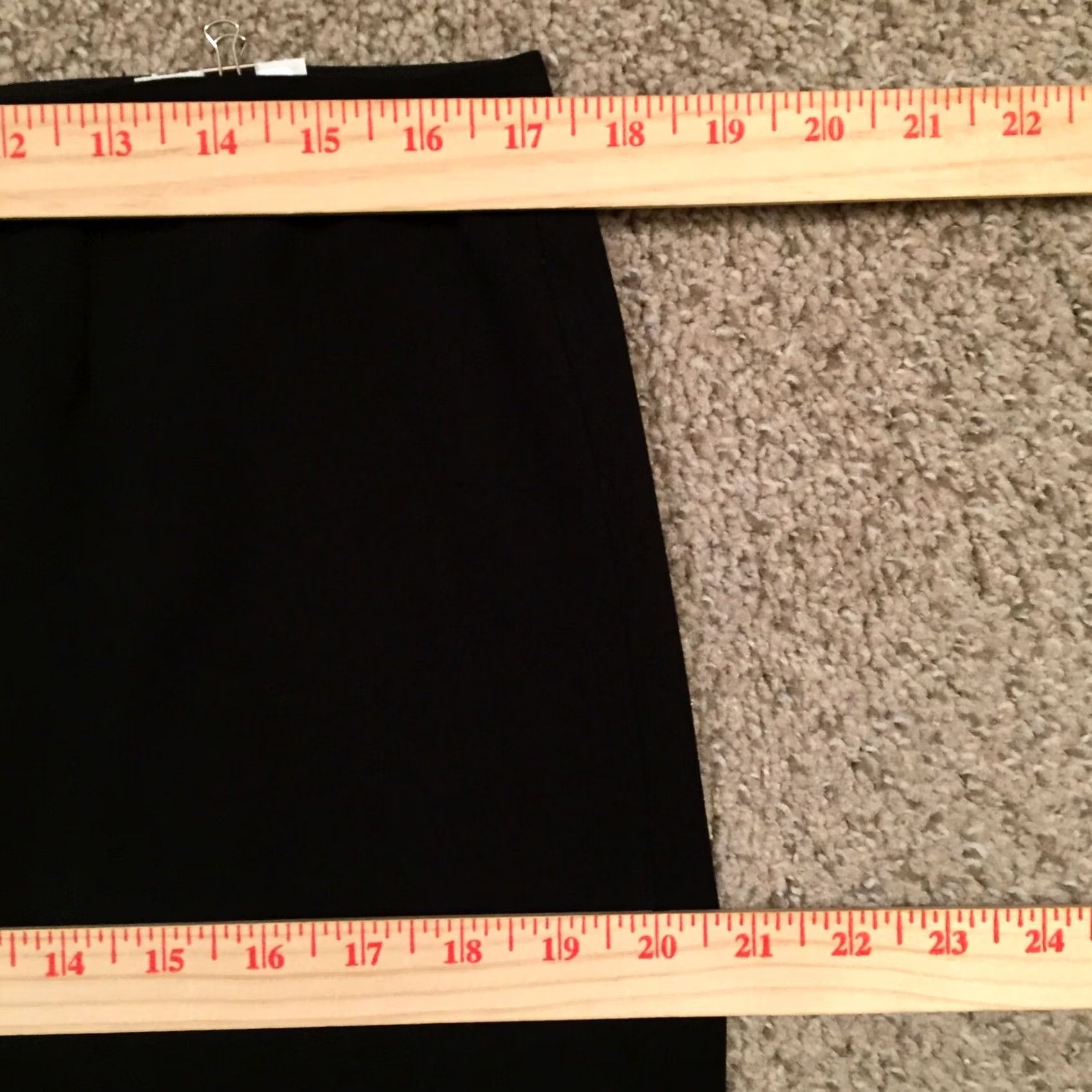Vintage Sag Harbor Skirt 12P Black Knee Length Petite Unlined Slit Pencil Size 34" / US 12 / IT 48 - 3 Thumbnail
