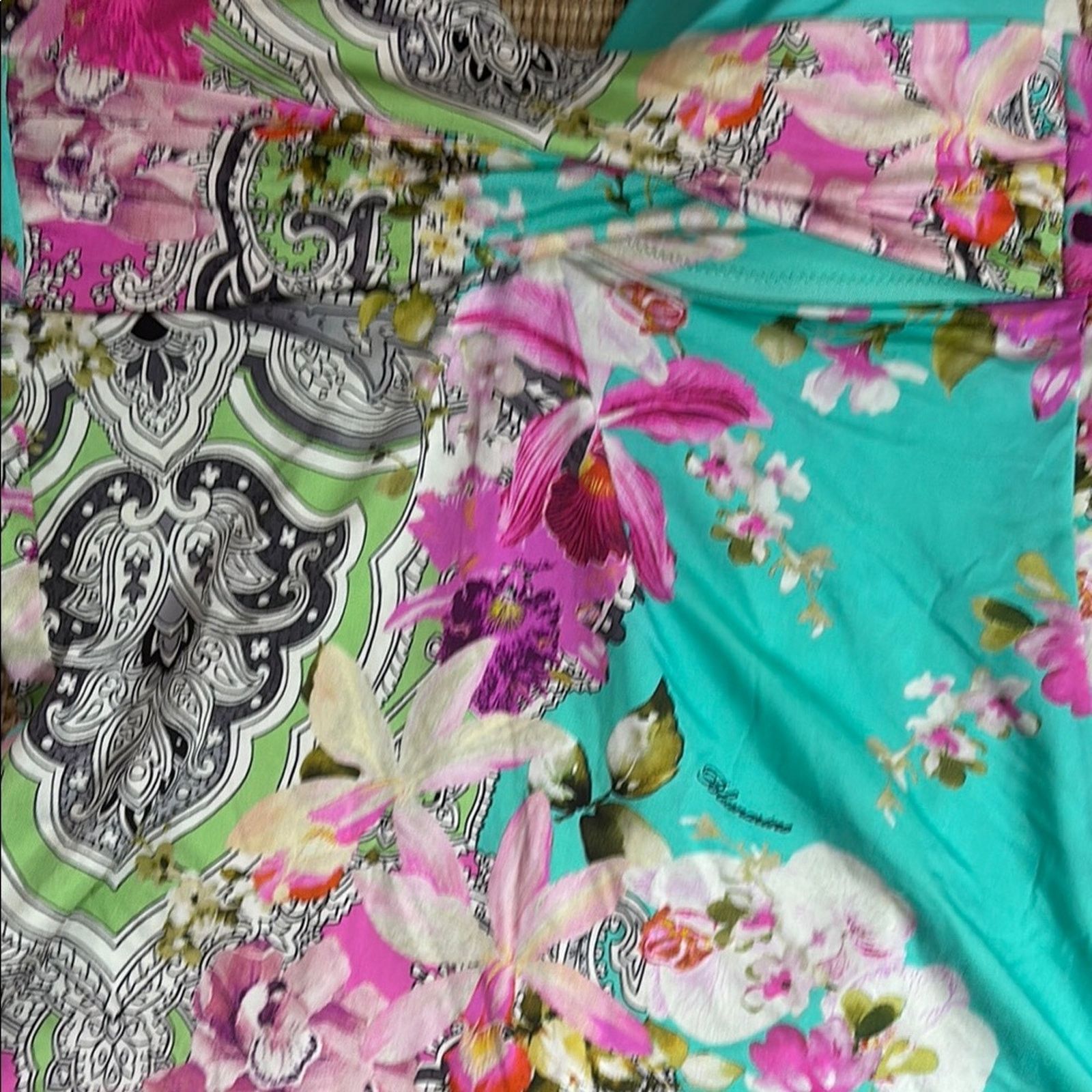 Blumarine NWT Blumarine Pink and Turquoise Floral Swimsuit Size M Size ONE SIZE - 10 Thumbnail