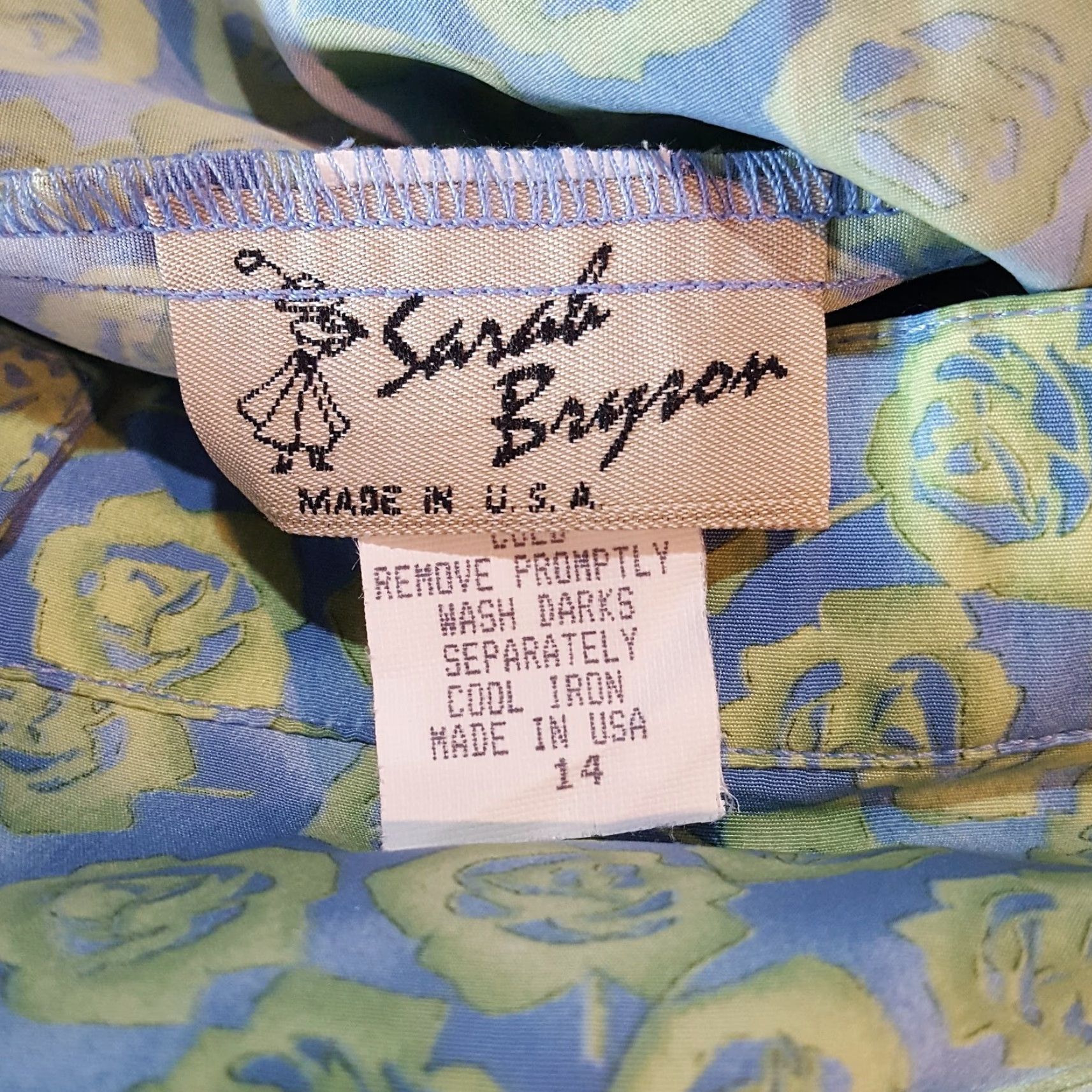 Vintage VINTAGE 80s Green Flower Women's Size 14 Outdoor Shorts Pleated Chino Sarah Bryson USA Made Adult Women Size 36" / US 14 / IT 50 - 7 Thumbnail