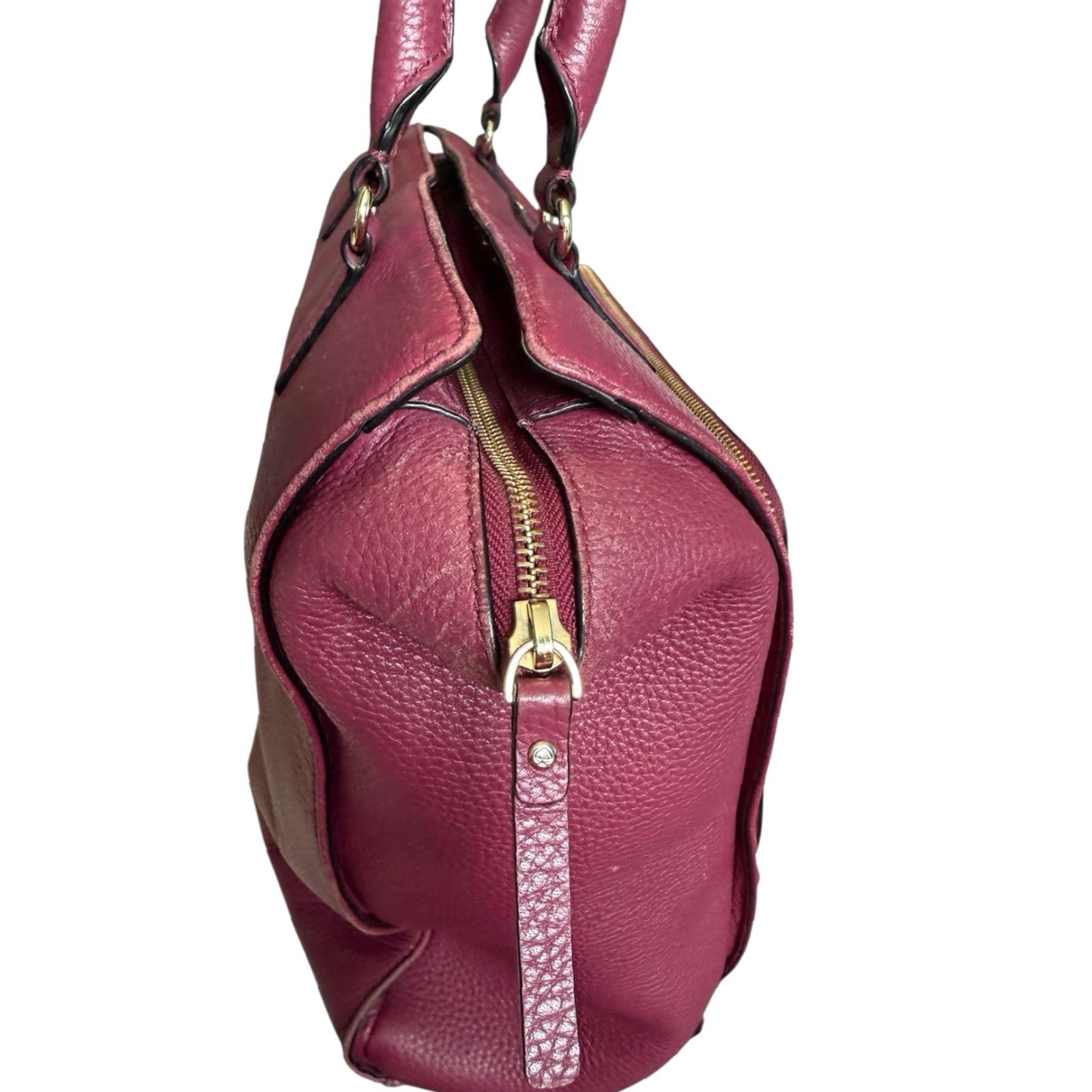 Vintage VINTAGE Kate Spade New York Baxter Street Fernrose Leather Shoulder bag Tote Plum Large Womens Size ONE SIZE - 5 Thumbnail
