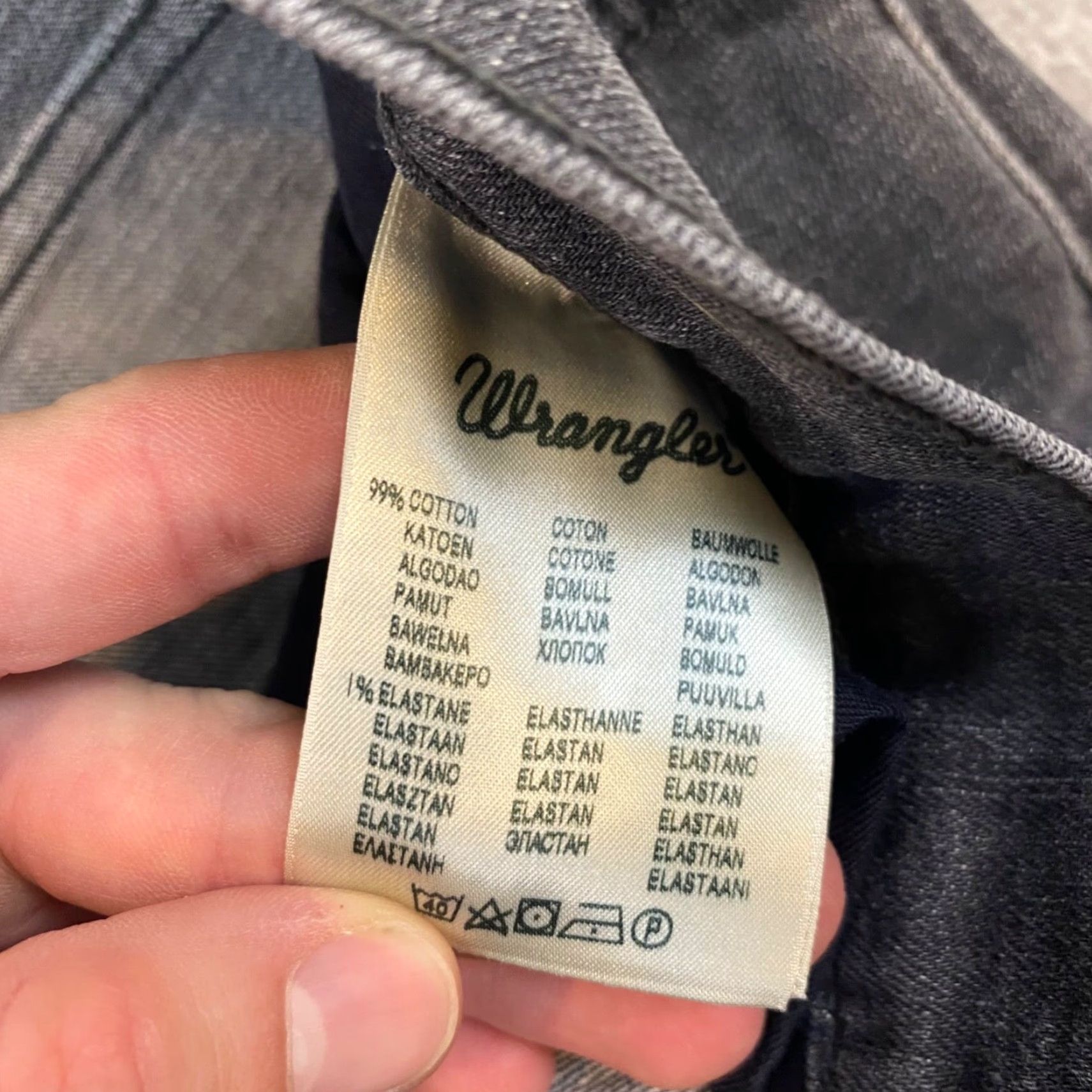 Wrangler WRANGLER Spencer Jeans Mens 36x34 Gray Washed Straight Denim Distressed Pocket 5-Pocket Western Belt Loops Regular Fit Pants Men Size US 36 / EU 52 - 7 Thumbnail