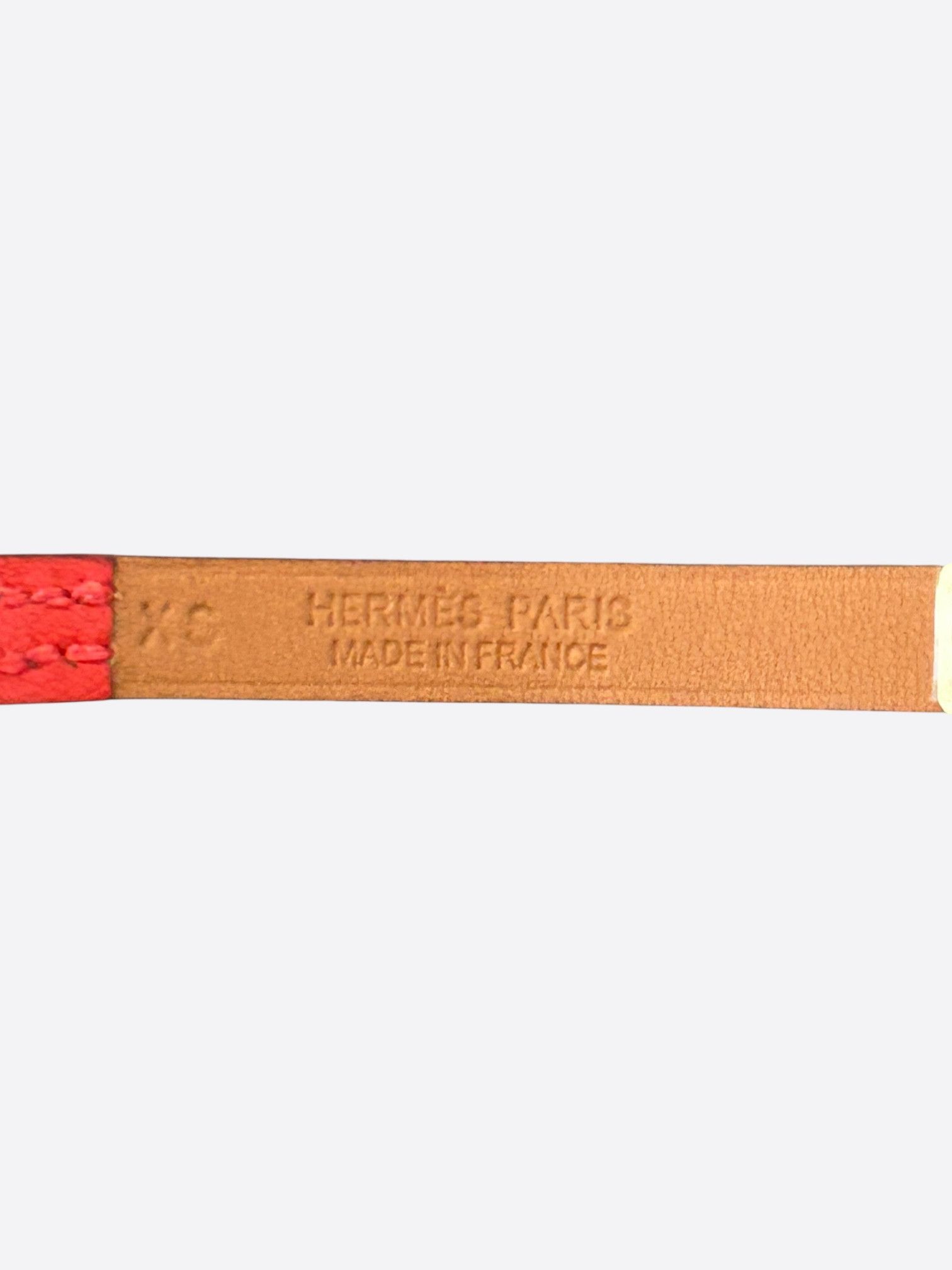 Hermes Hermes Red Swift & Gold Hardware Mini Rivale Bracelet Size ONE SIZE - 3 Thumbnail