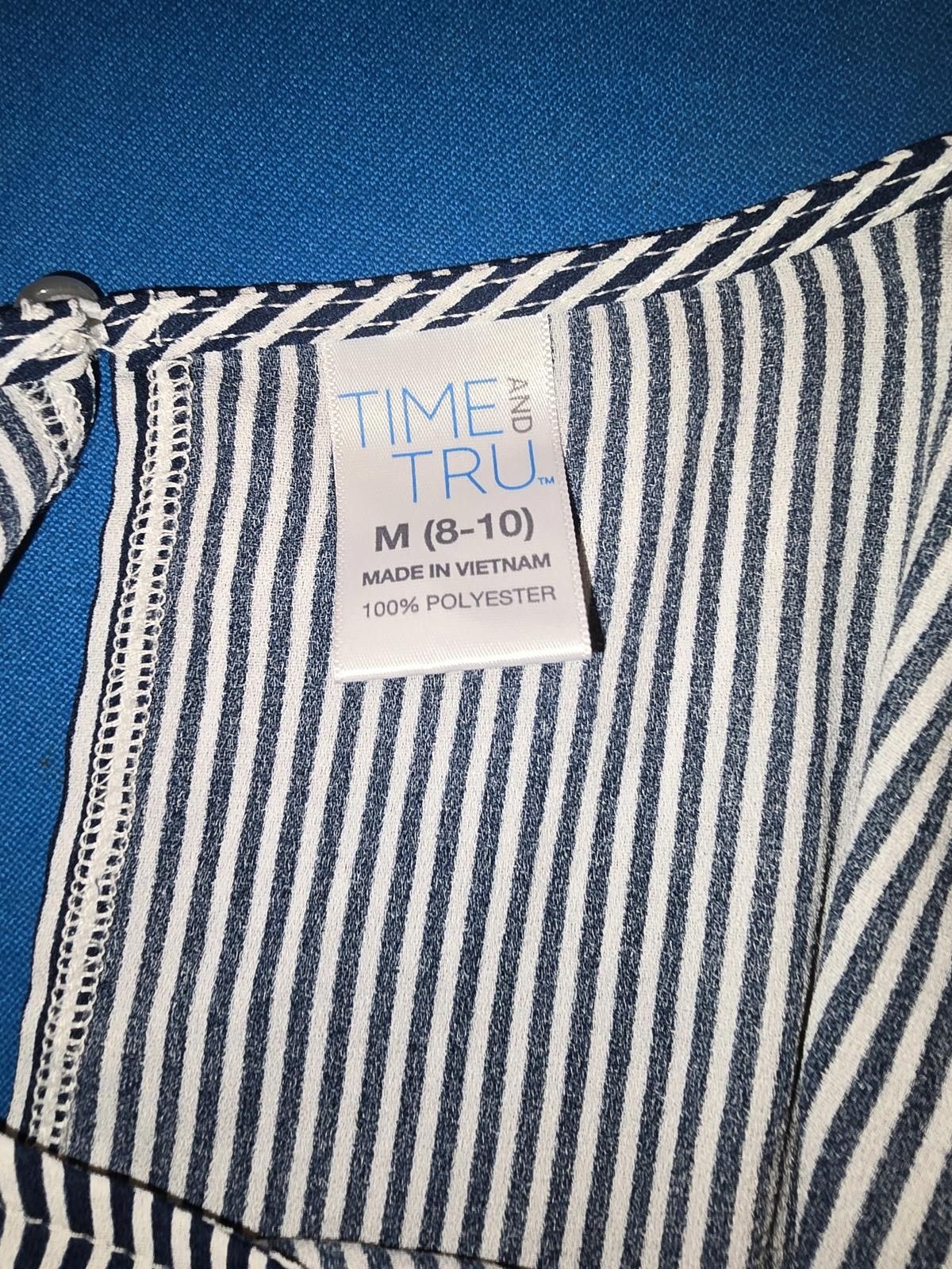 Designer Stylish Striped Peplum Top - Casual Chic Design Size M / US 6-8 / IT 42-44 - 2 Thumbnail