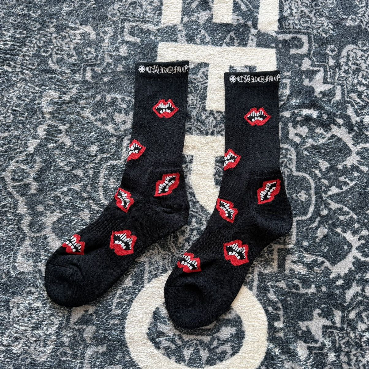 Chrome Hearts CH Fuck You Logo Socks White Red | Grailed