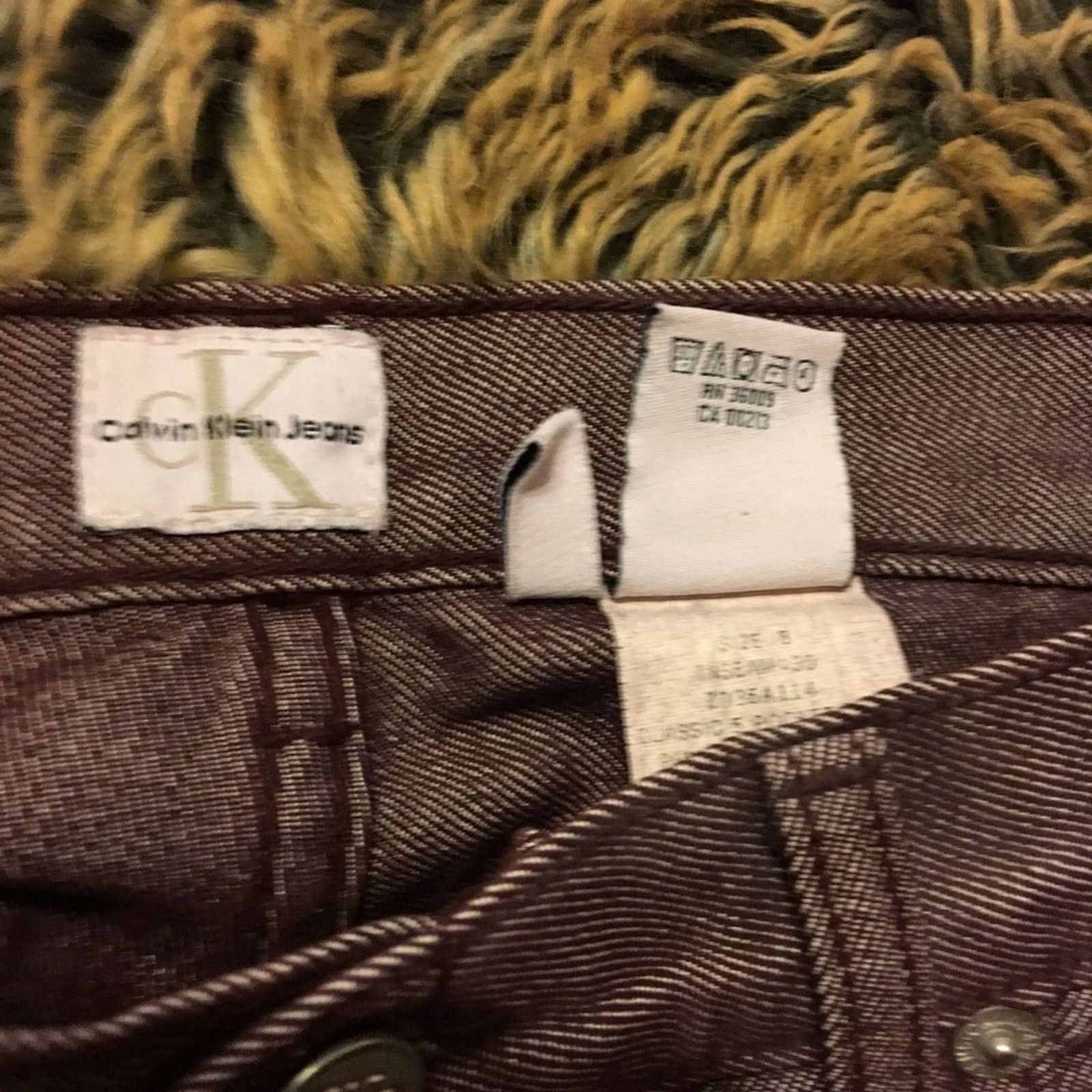 Calvin Klein Calvin Klein metallic burgundy jeans size 8 Size 30" / US 8 / IT 44 - 6 Thumbnail